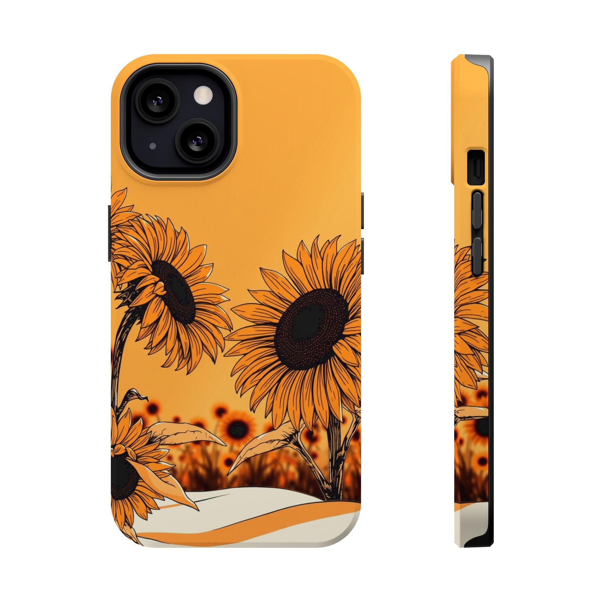 iPhone Burnt Orange And Sand Sunflower Pop Slim iPhone Everyday · iPhone Case