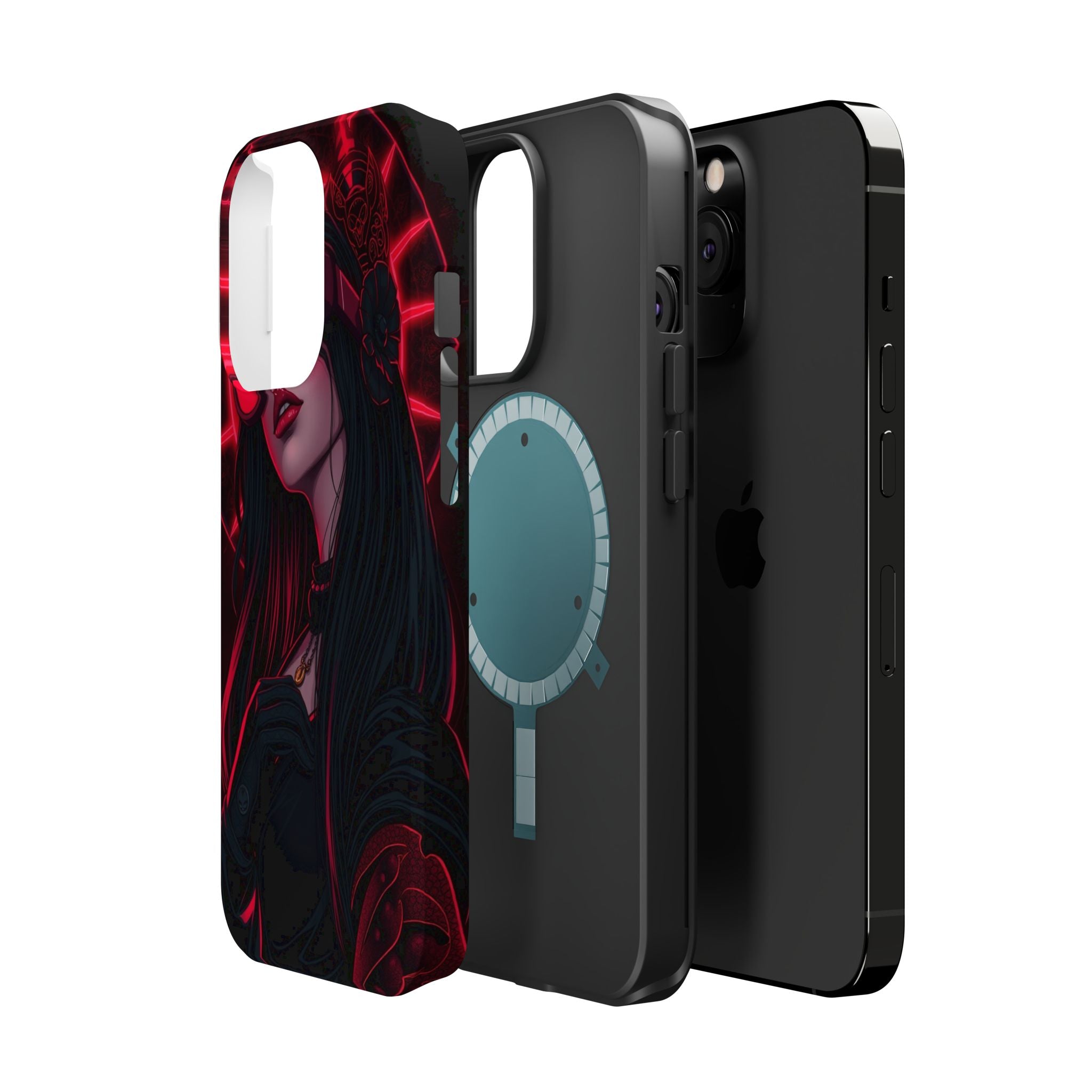 iPhone Black And Crimson Art Nouveau Female Slim Everyday Designer Case · iPhone
