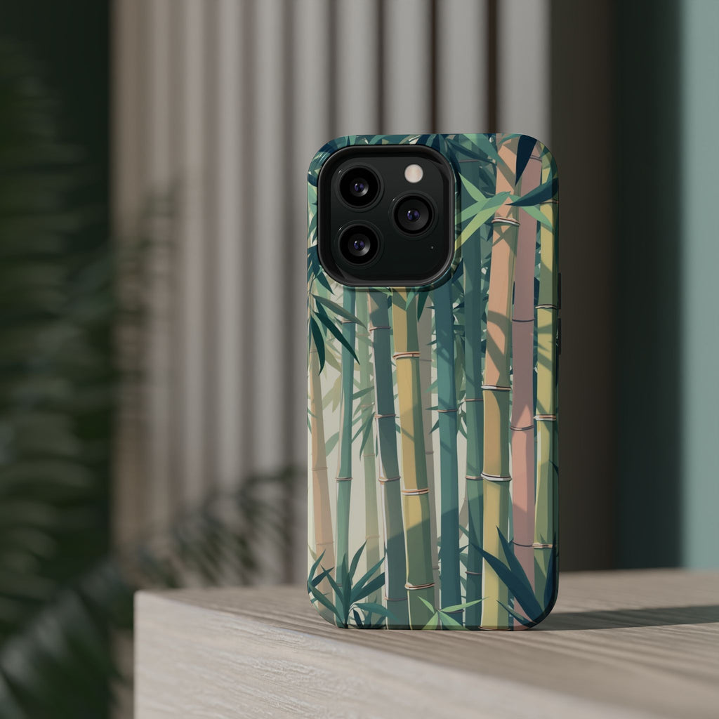 iPhone Mint And Blush Bamboo Grove Bold Modern Everyday Snap Case · iPhone Case