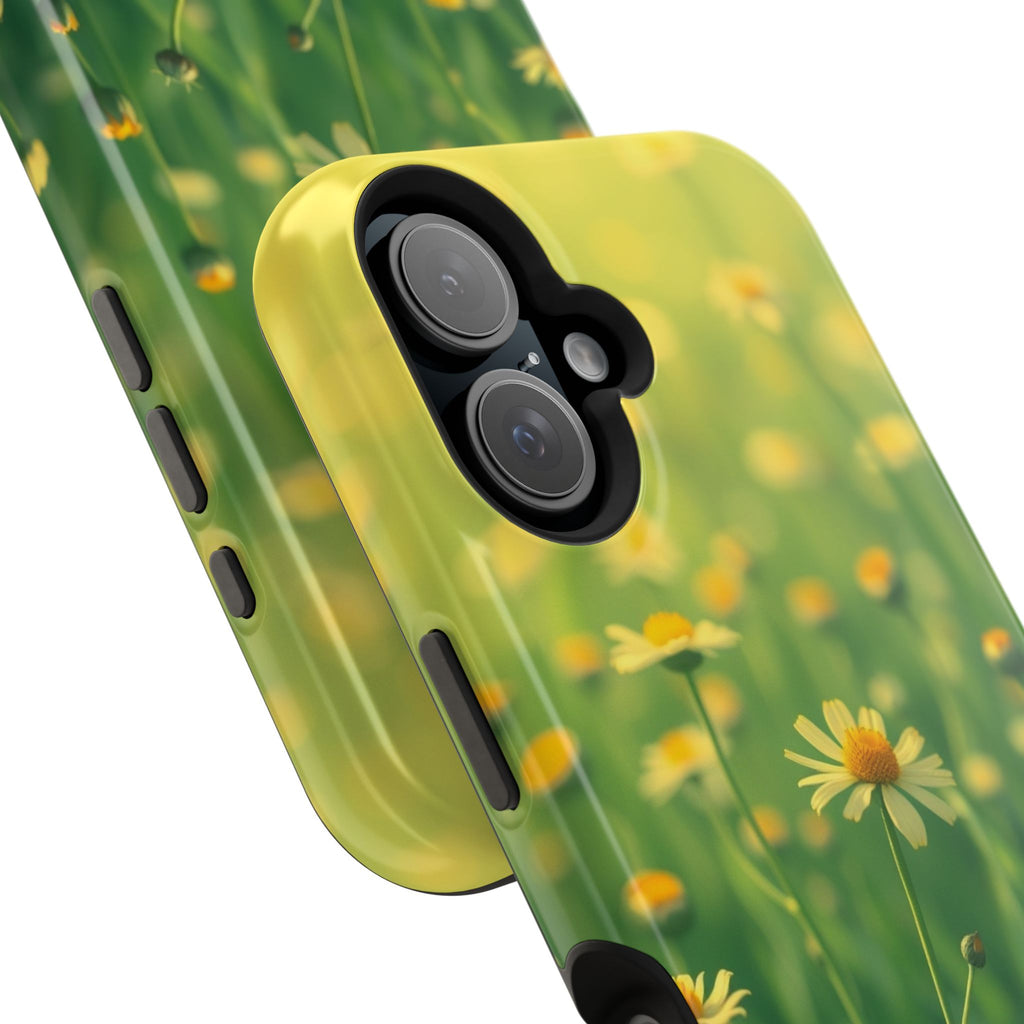 iPhone Emerald Green And Gold Wildflower Field Soft Finish Everyday · iPhone Cas