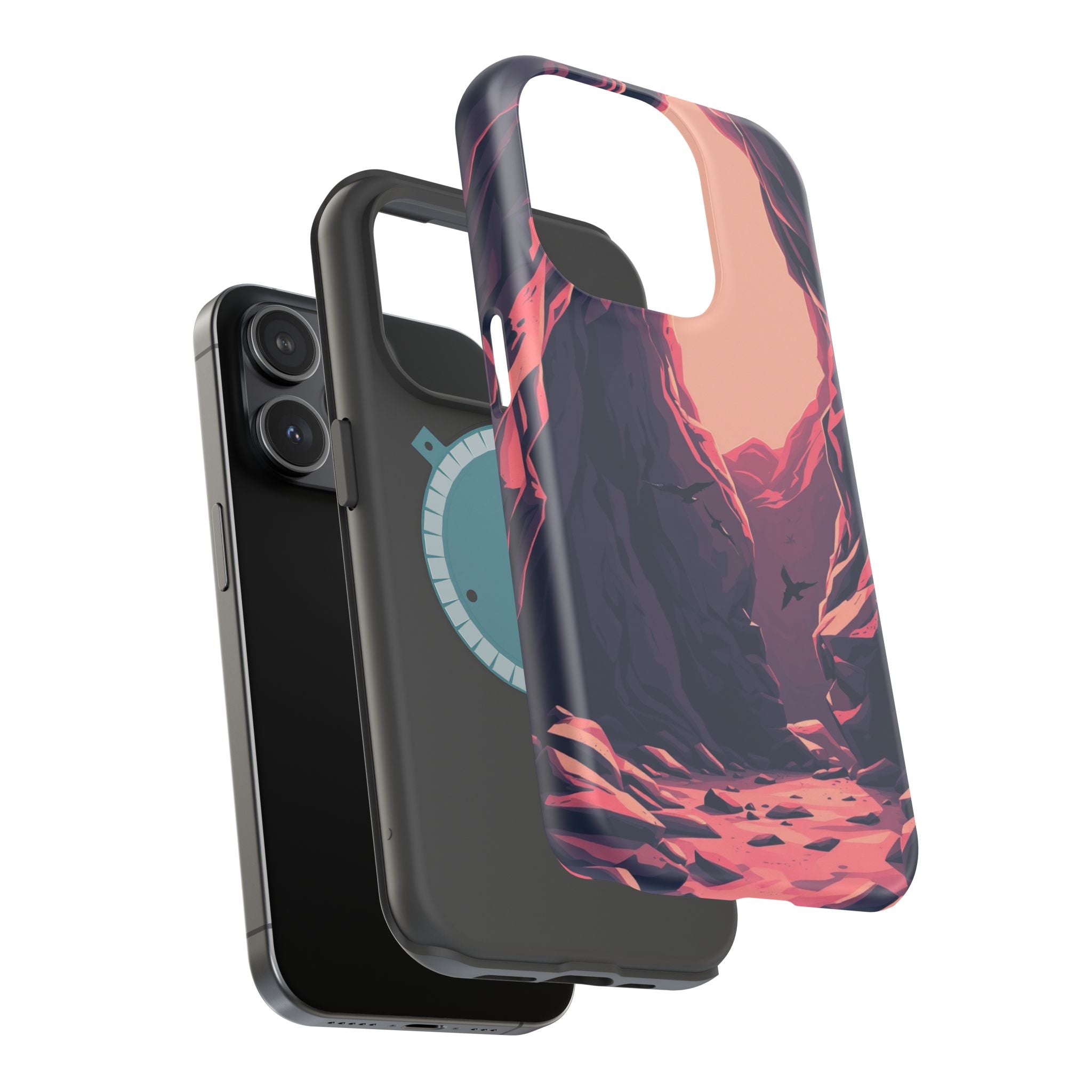 iPhone Rose Pink And Cream Dark Crystal Cave Slim Everyday Designer Case · iPhon
