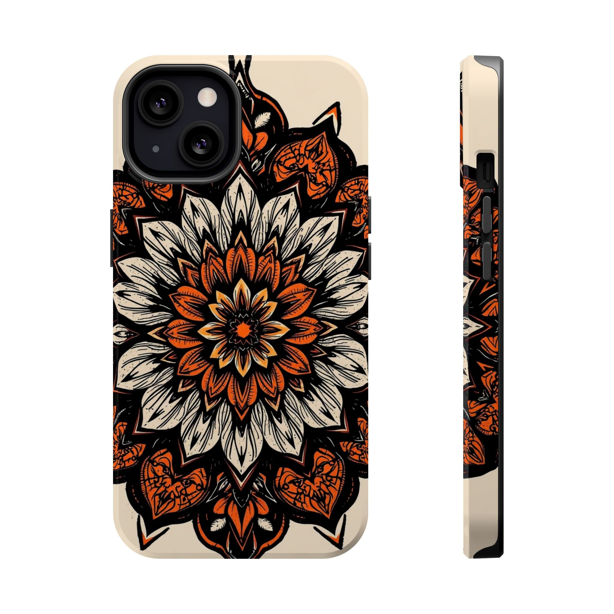 iPhone Burnt Orange And Sand Floral Mandala Slim Snap Cas Carry Case · iPhone Ca