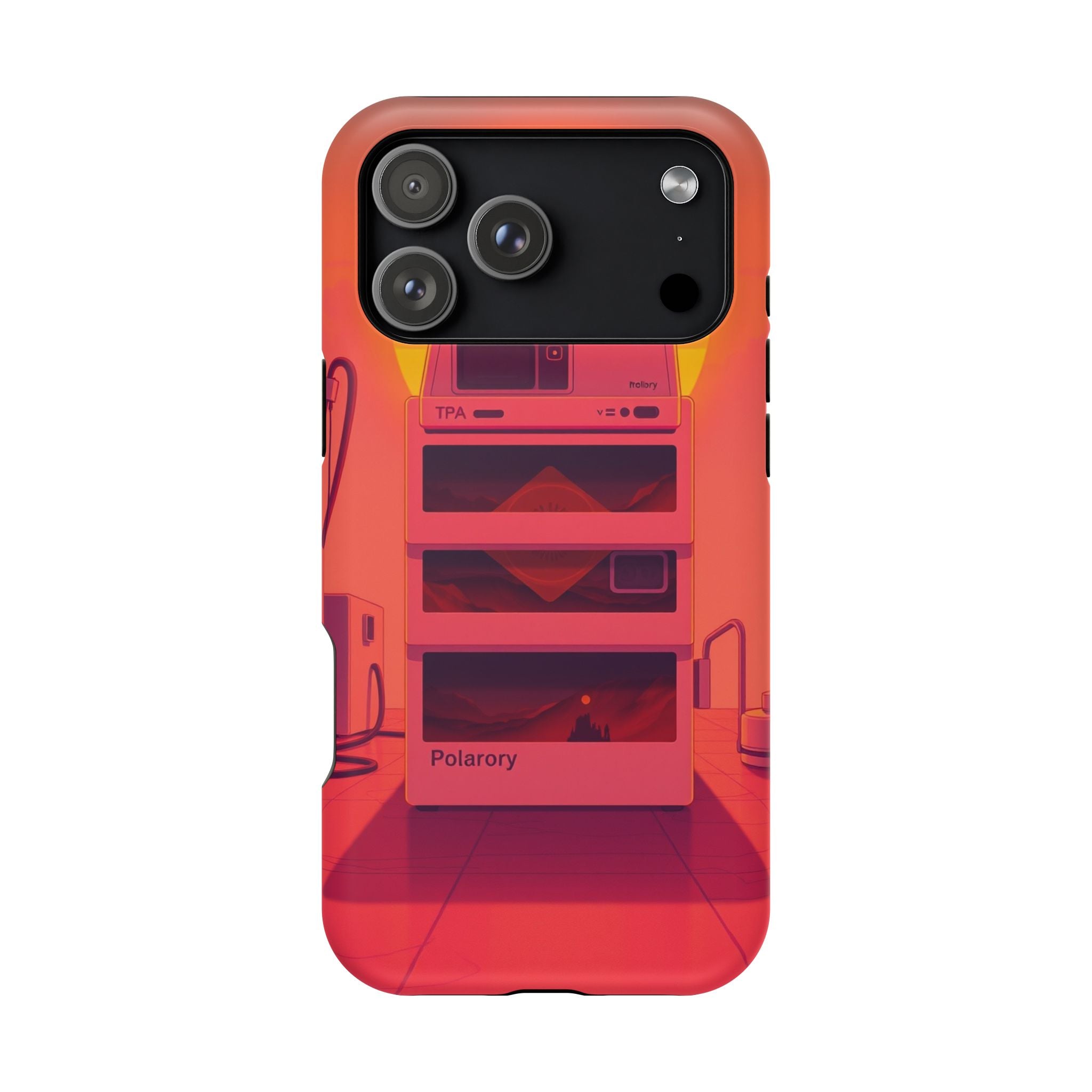 iPhone Polaroid Stack Memory Neon Cyberpunk Slim Everyday Designer Case · iPhone