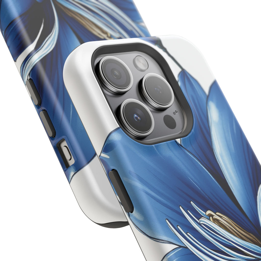 iPhone Midnight Blue And Silver Magnolia Dream Soft iPhone Finish · iPhone Case