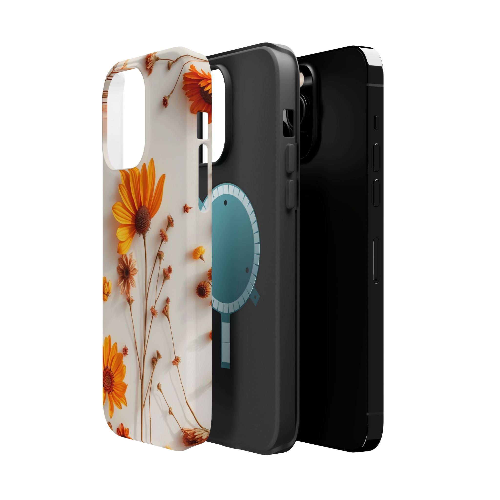 iPhone Mustard And Rust Dried Flower Flat Lay Carry Case Slim Snap Case · iPhone