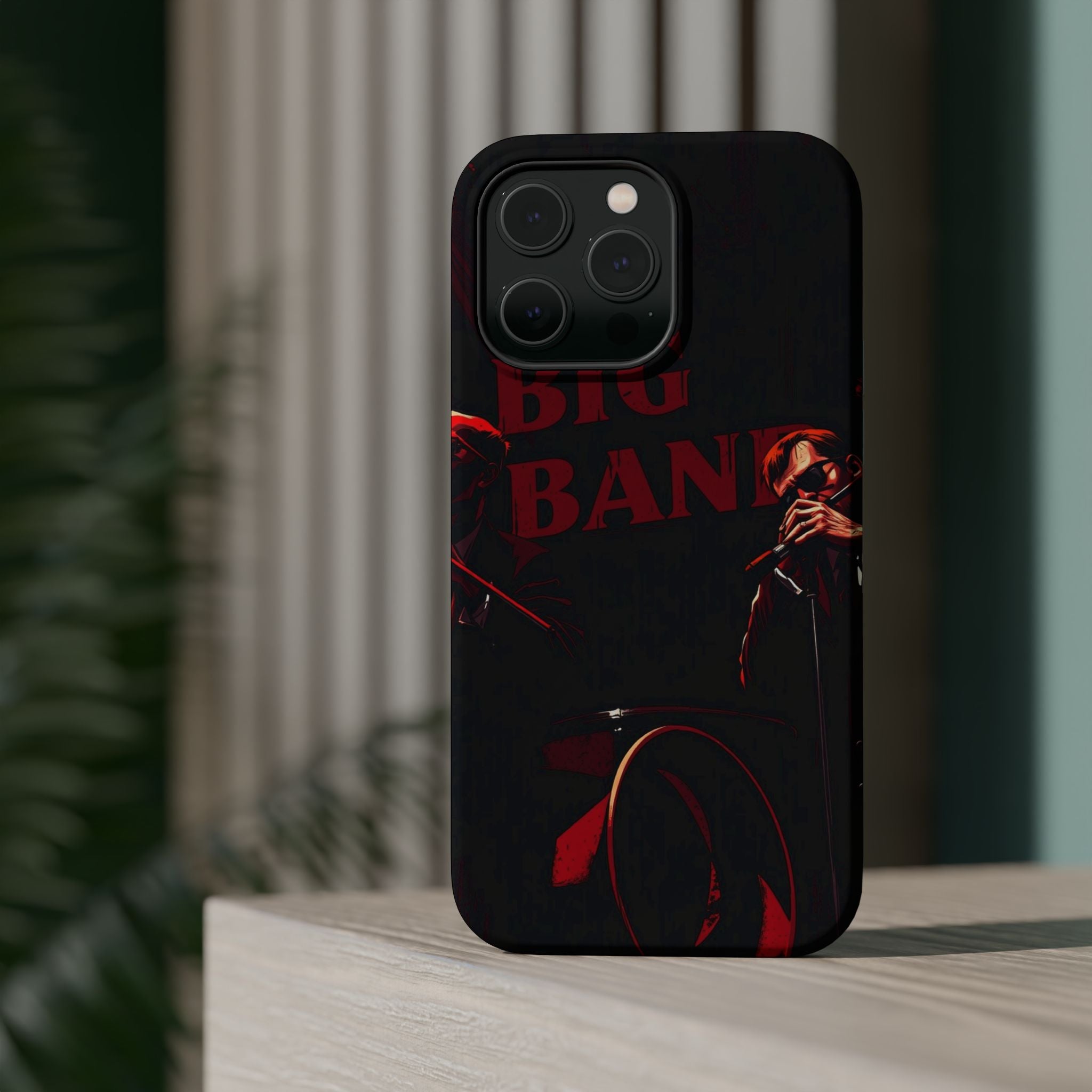 iPhone Black And Crimson Big Band Era Slim Everyday Designer Case · iPhone Case