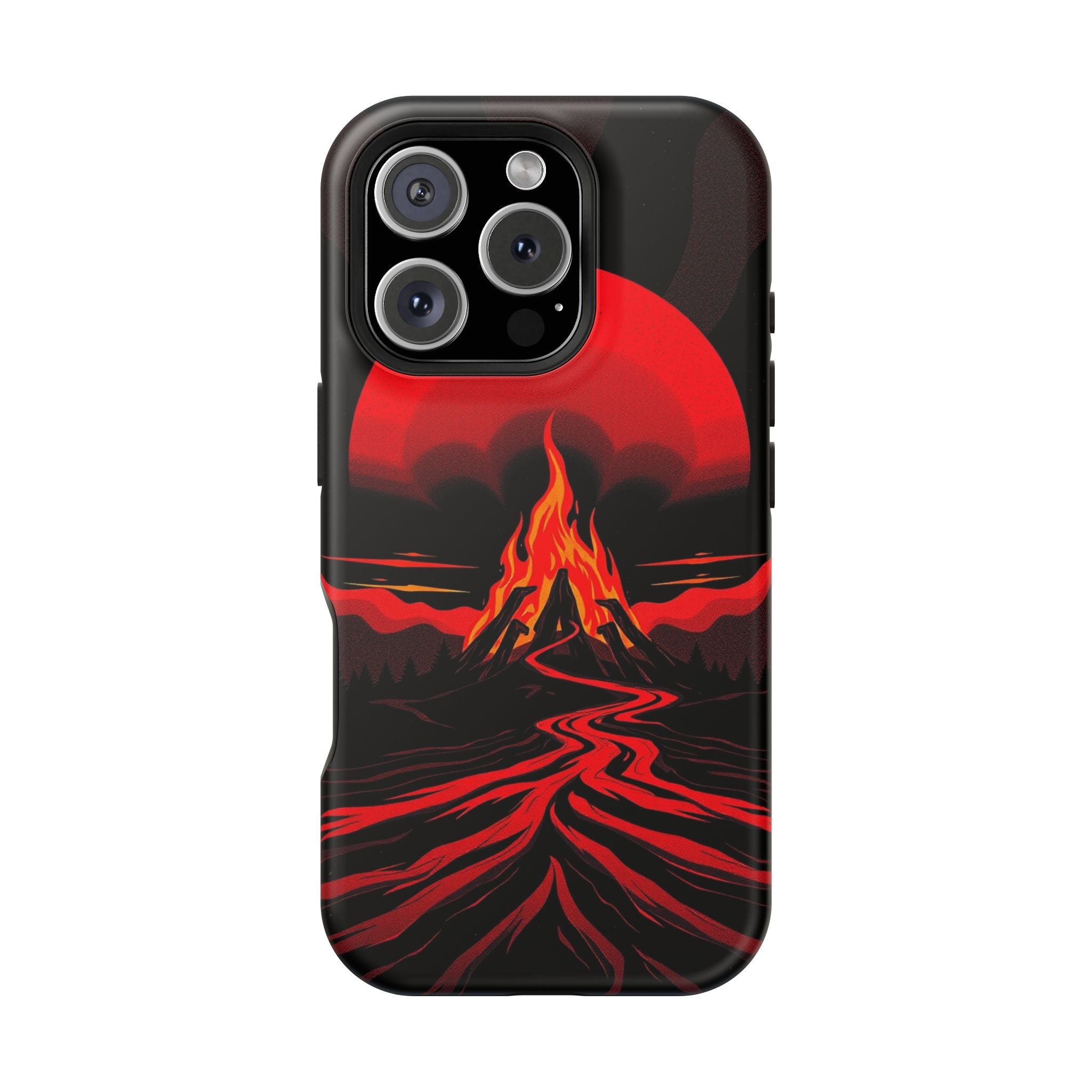 iPhone Black And Crimson Wildfire Glow Slim Everyday Designer Case · iPhone Case