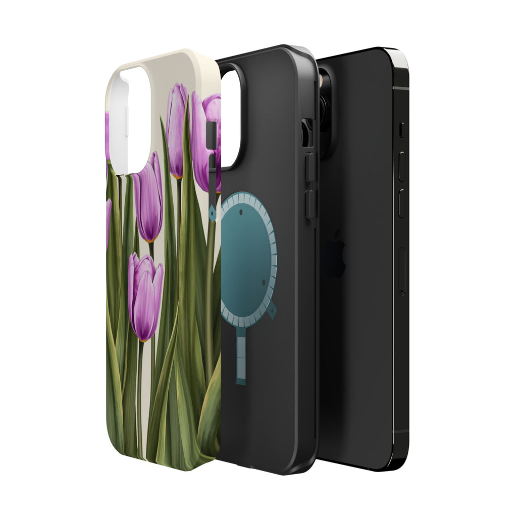 iPhone Tulip Row Electric Art 14 Bold Modern Everyday Snap Case · iPhone Case