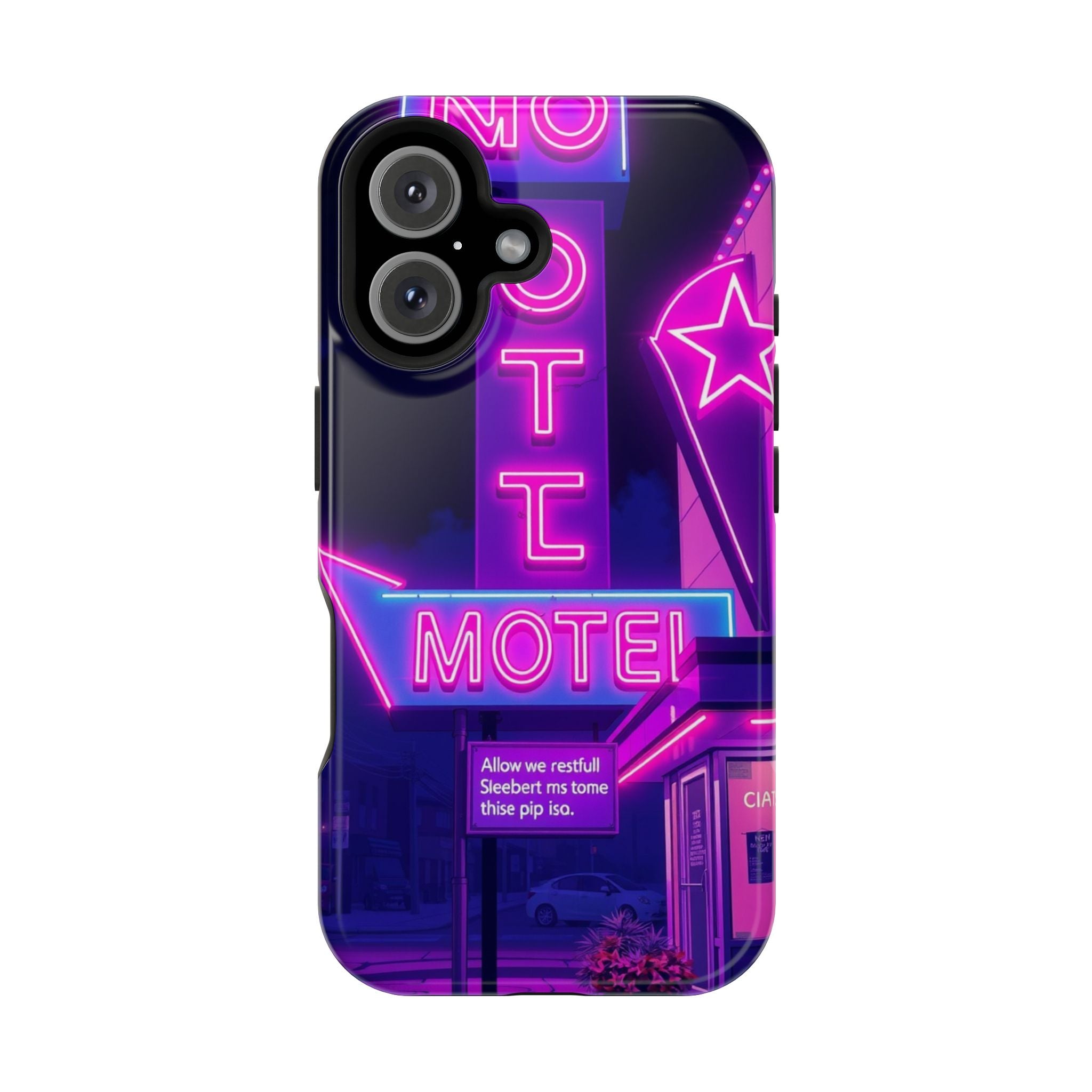 iPhone Neon Sign Motel Enchanted Art Slim Everyday Designer Case · iPhone Case