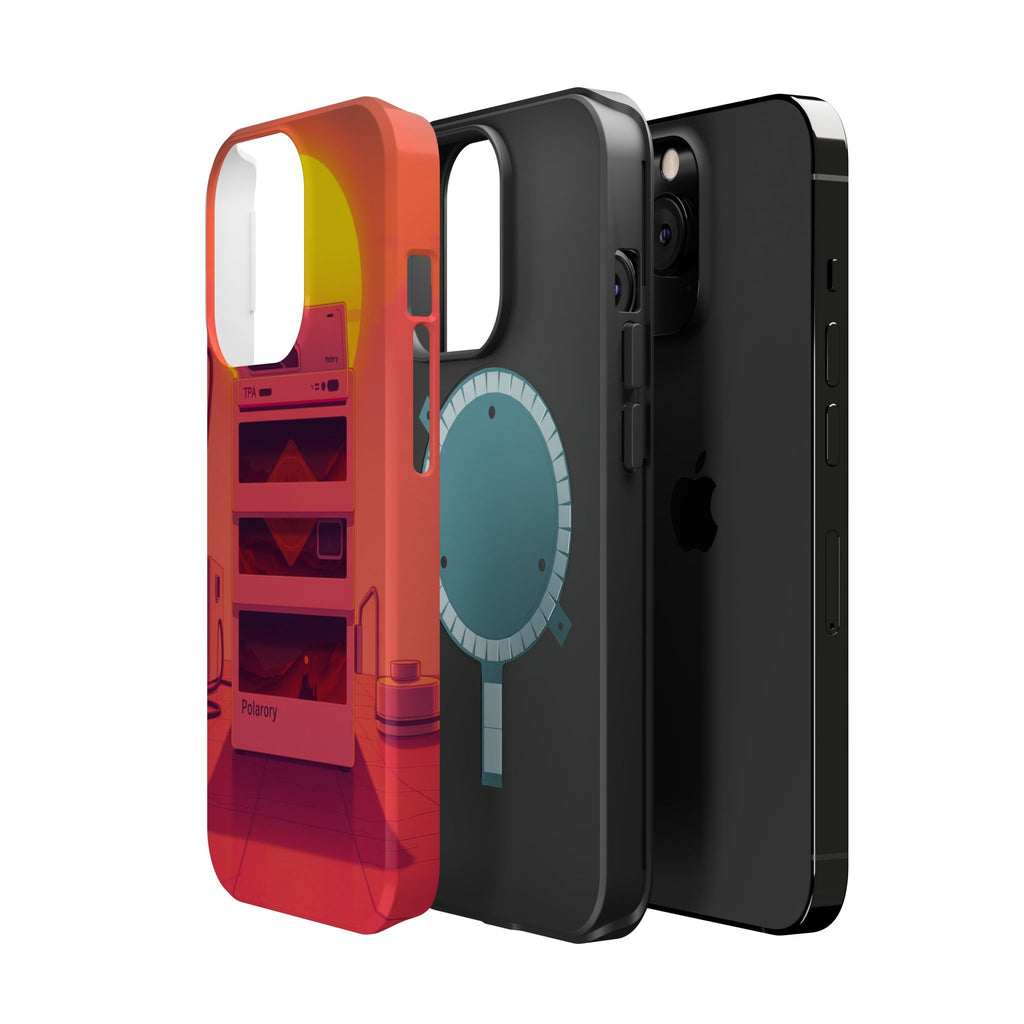 iPhone Polaroid Stack Memory Neon Cyberpunk Slim Everyday Designer Case · iPhone