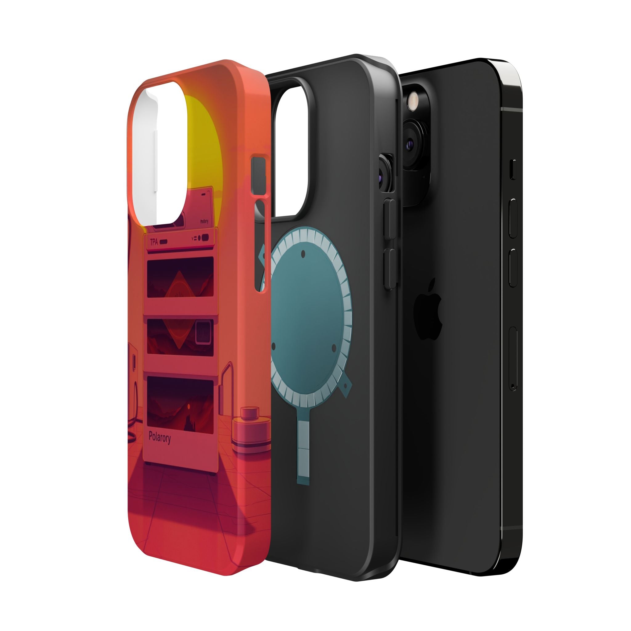 iPhone Polaroid Stack Memory Neon Cyberpunk Slim Everyday Designer Case · iPhone