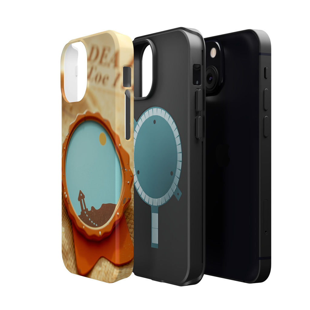 iPhone Burnt Orange And Sand Retro Travel Badge Soft Finish Everyday Case · iPho