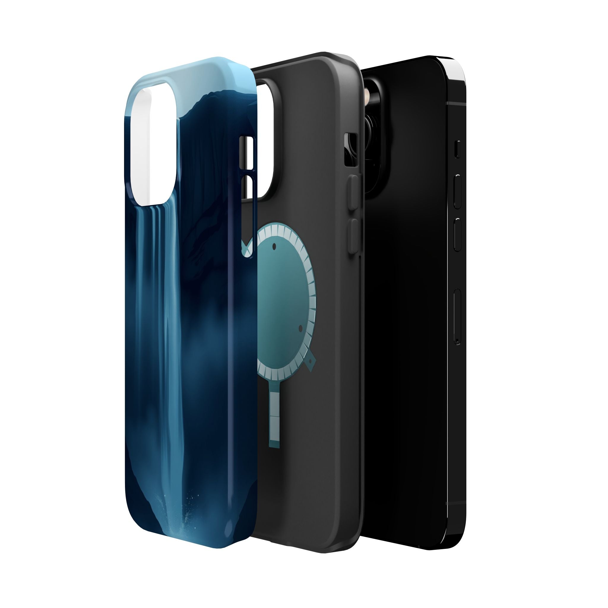 iPhone Midnight Blue And Silver Waterfall Mist Soft iPhone Finish · iPhone Case