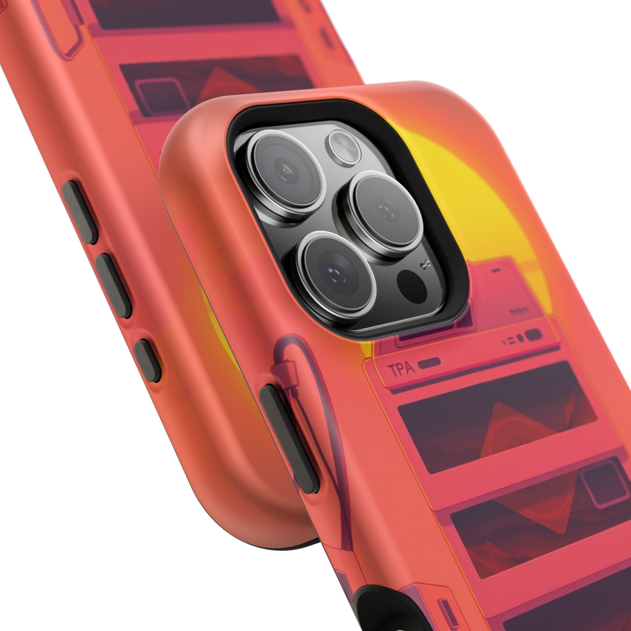 iPhone Polaroid Stack Memory Neon Cyberpunk Slim Everyday Designer Case · iPhone