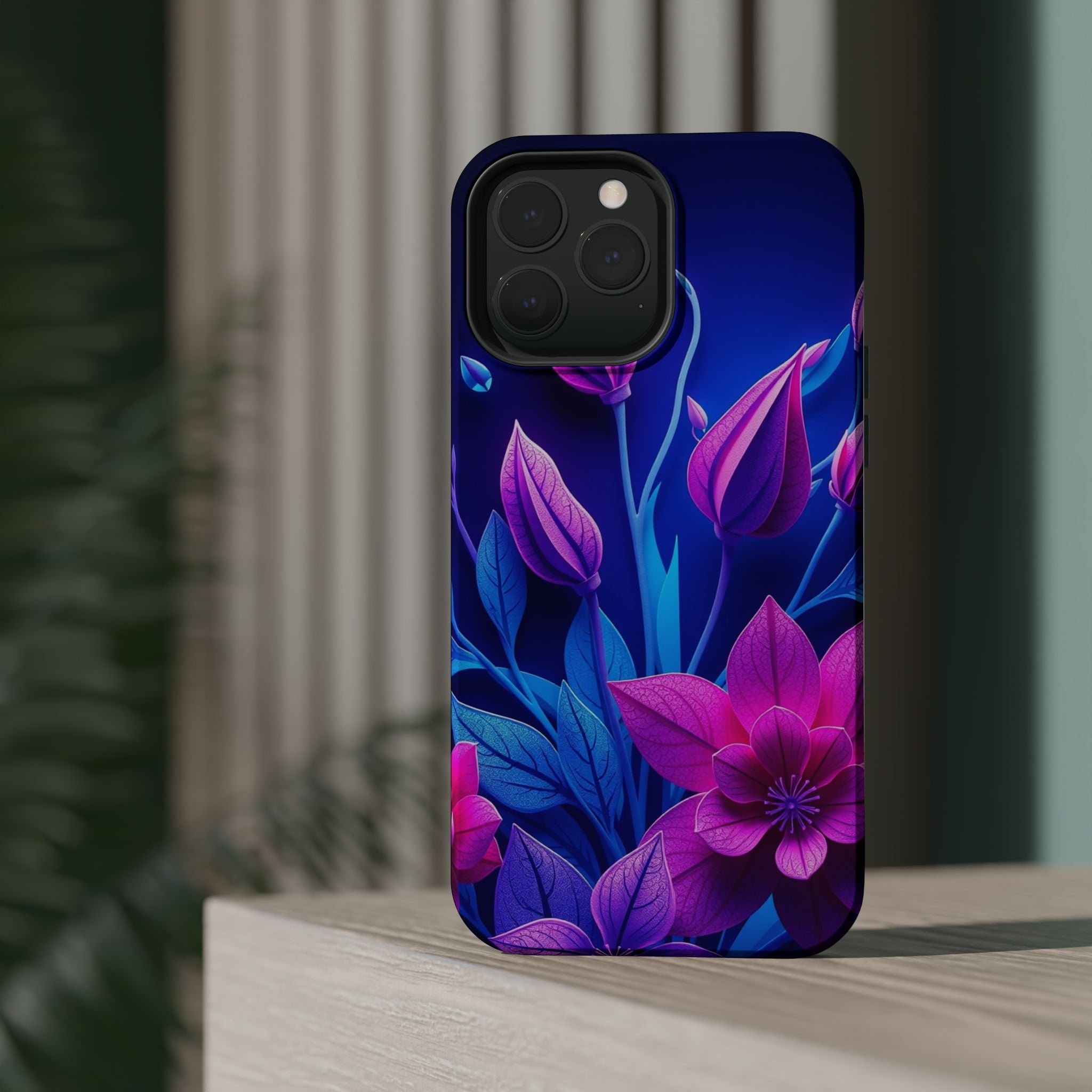 iPhone Neon Floral Paper Cut Art Bold Modern Everyday Snap Case · iPhone Case