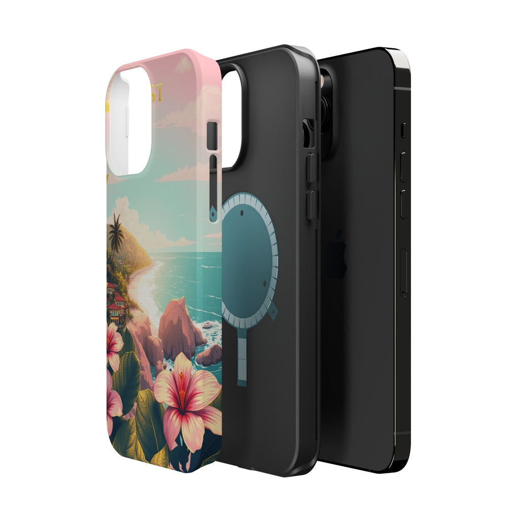 iPhone Mint And Blush Hibiscus Coast Slim Everyday iPhone 14 Designer · iPhone C