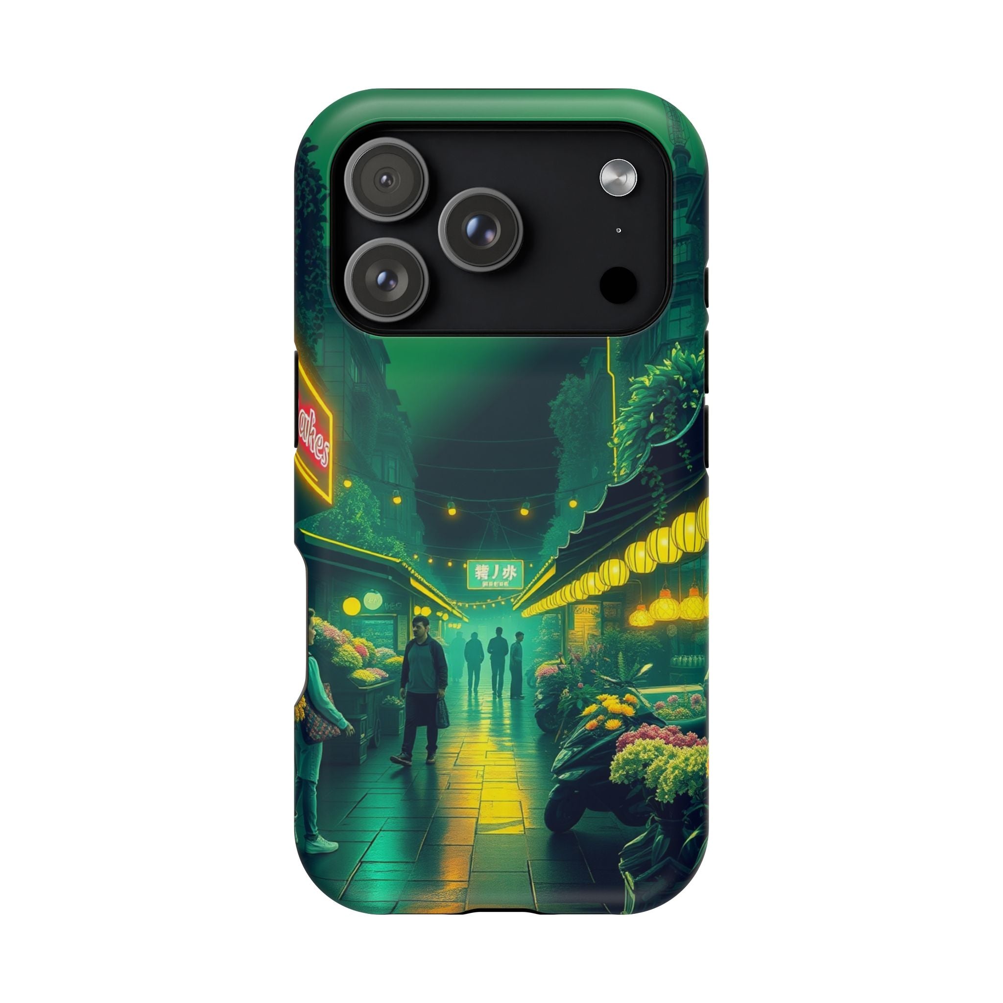iPhone Flower Market Neon Cyberpunk Slim Everyday Designer Case · iPhone Case