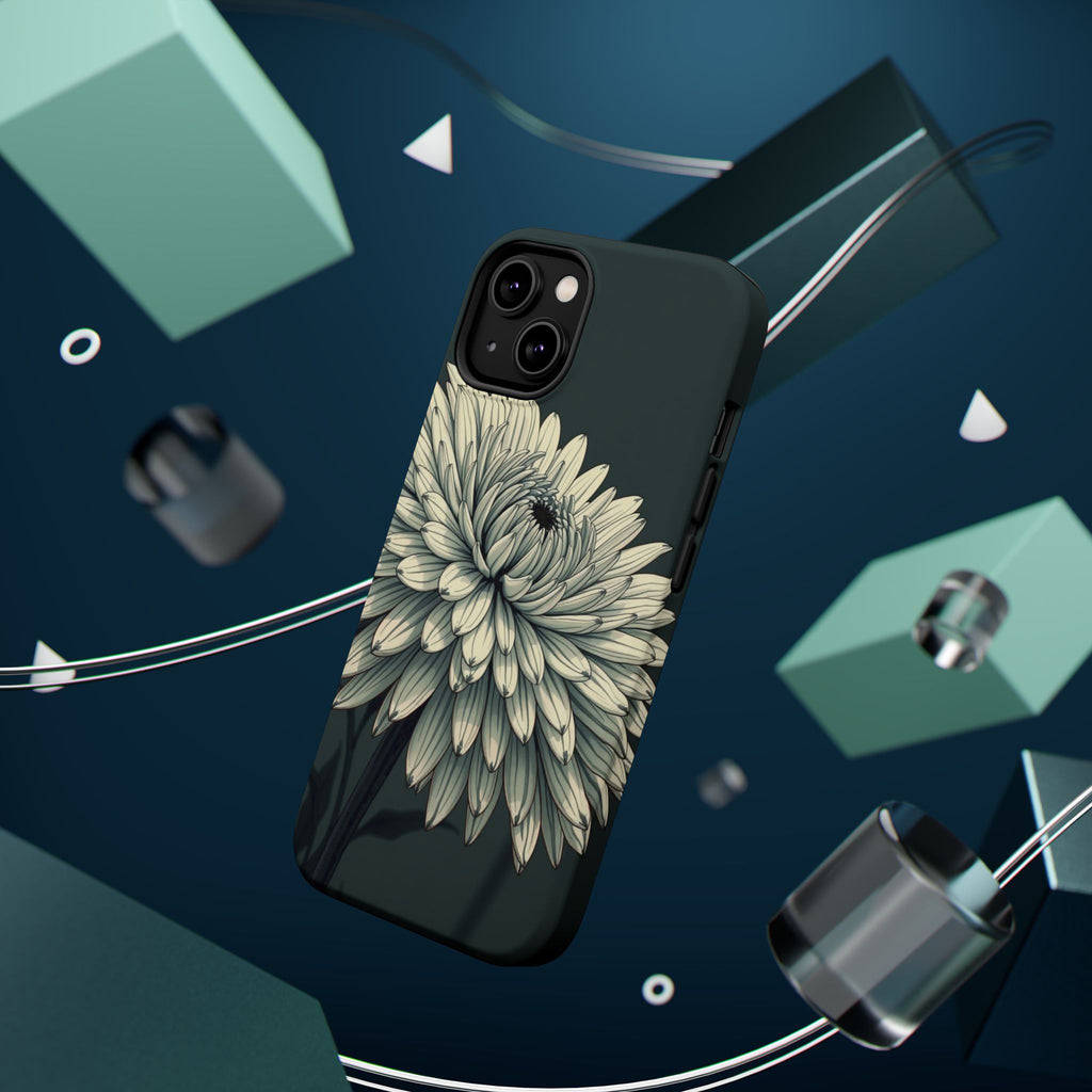 iPhone Chrysanthemum Classic Dark Gothic Ink Carry Case Slim Snap Case · iPhone
