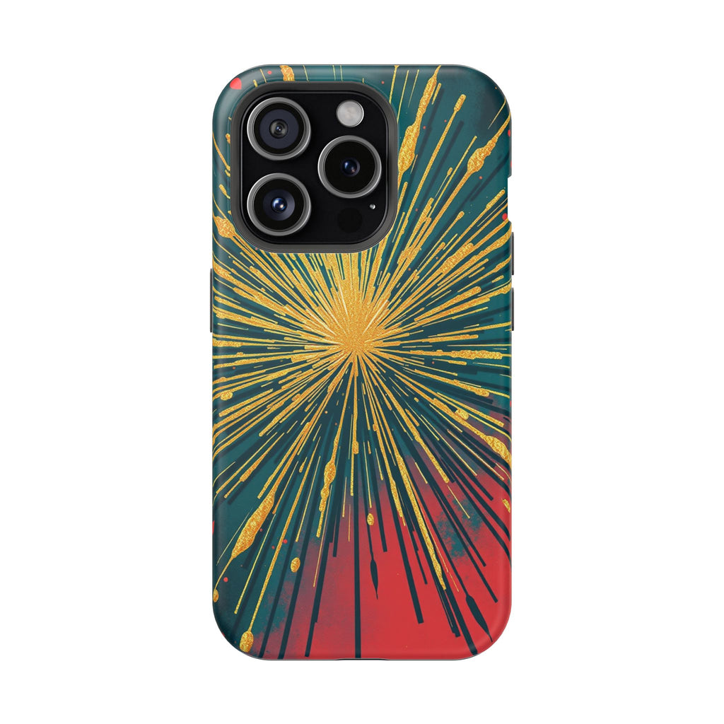 iPhone Gold Foil Burst Dark Gothic Ink Slim Everyday Designer Case · iPhone Case
