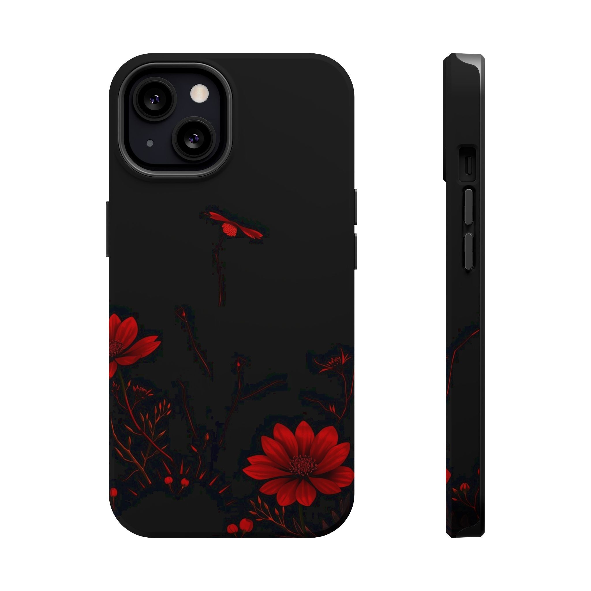 iPhone Black And Crimson Desert Flower Slim Everyday Designer Case · iPhone Case