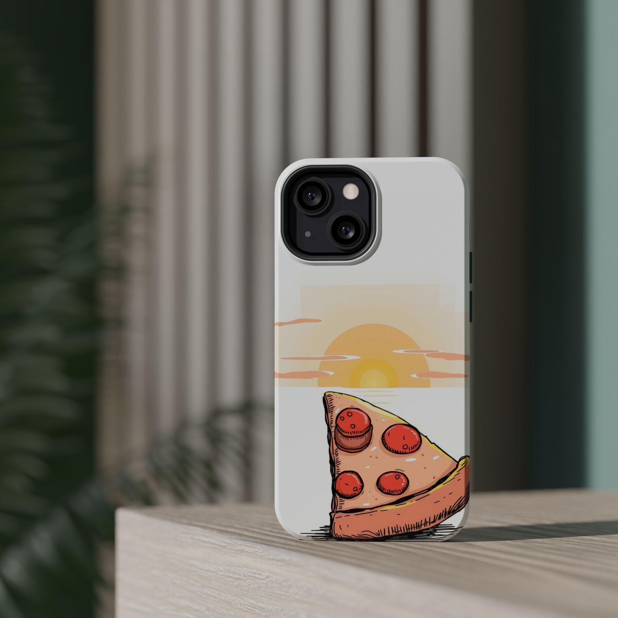 iPhone Earthy Pizza Slice Sunset Design Slim Everyday Designer Case · iPhone Cas