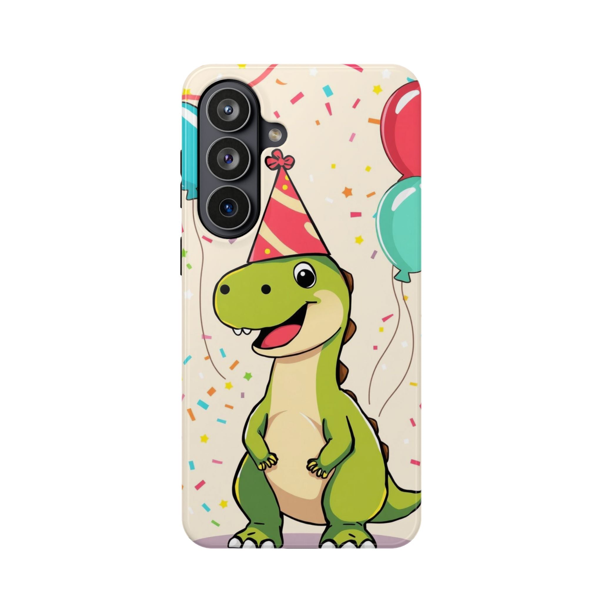 iPhone Dino with Party Hat Kids Fun Phone Case Gift Slim Snap Case · iPhone Case