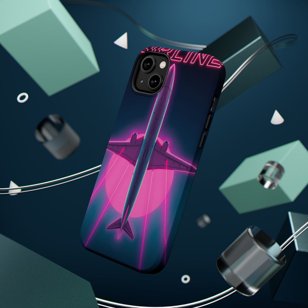 iPhone Cyan And Magenta Retro Airline Poster Slim Everyday Designer Case · iPhon