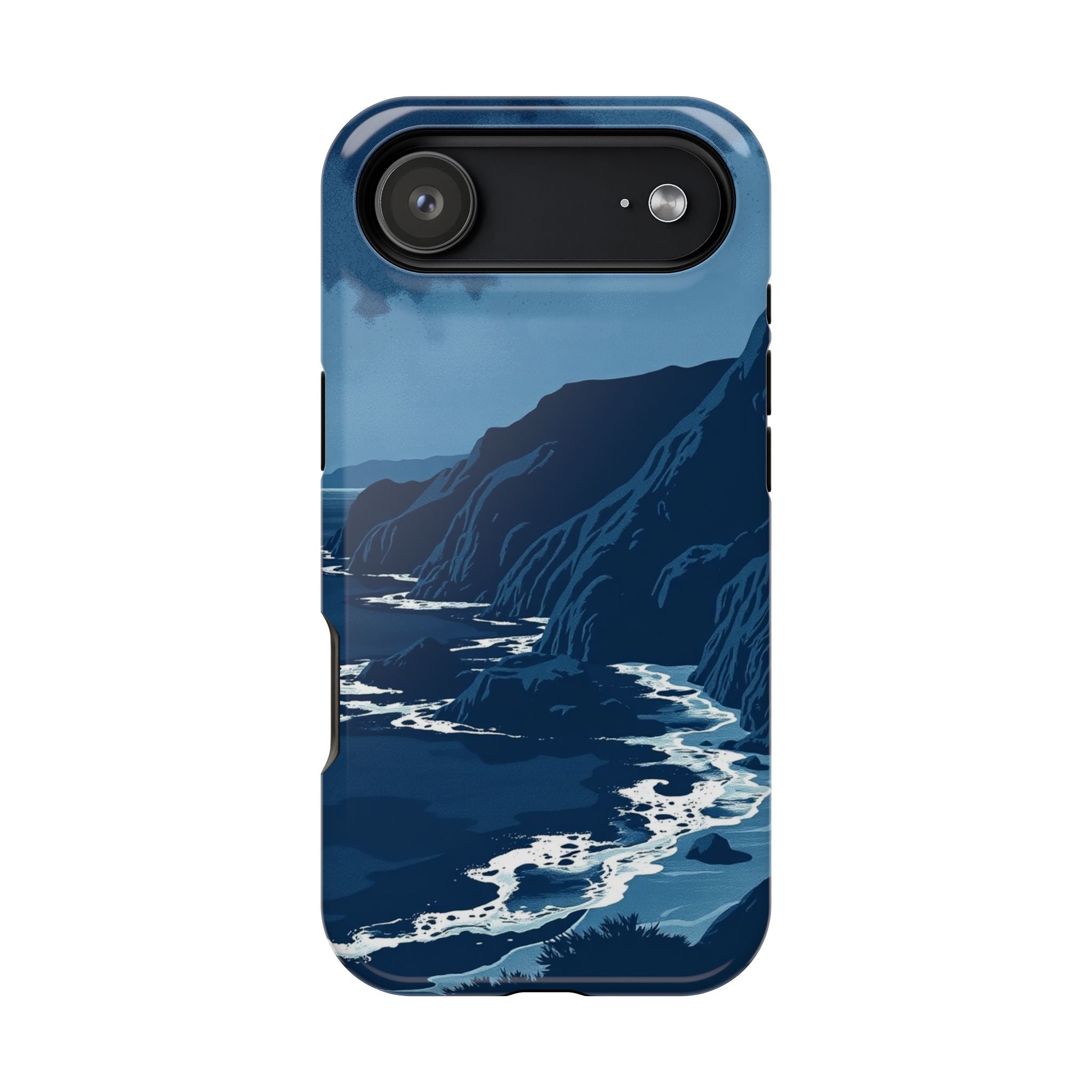 iPhone Midnight Blue And Silver Hibiscus Coast Carry Case Slim Snap Case · iPhon