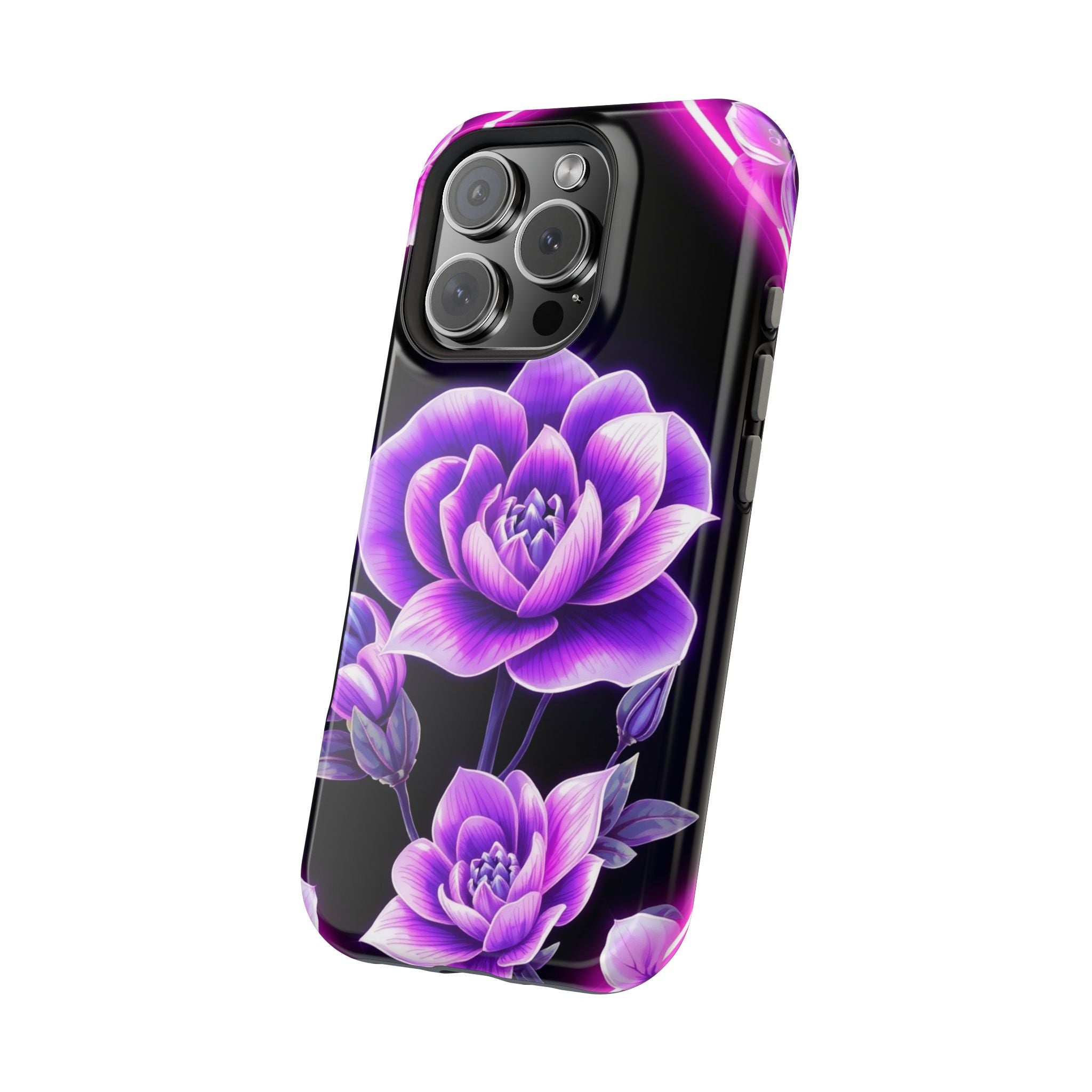 iPhone Floral Ombre Neon Cyberpunk Bold Modern Everyday Snap Case · iPhone Case