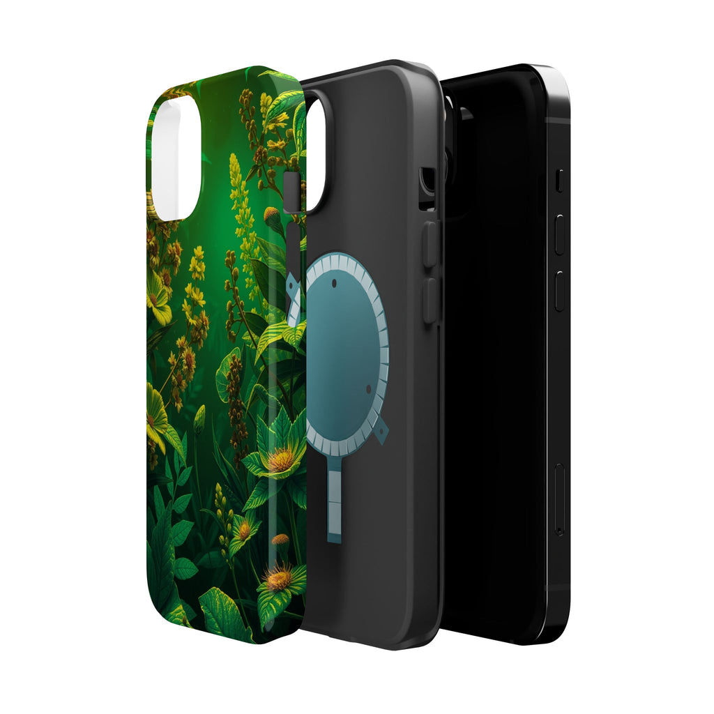 iPhone Emerald Green And Gold Vintage Botanicals Print Slim Snap Case · iPhone C