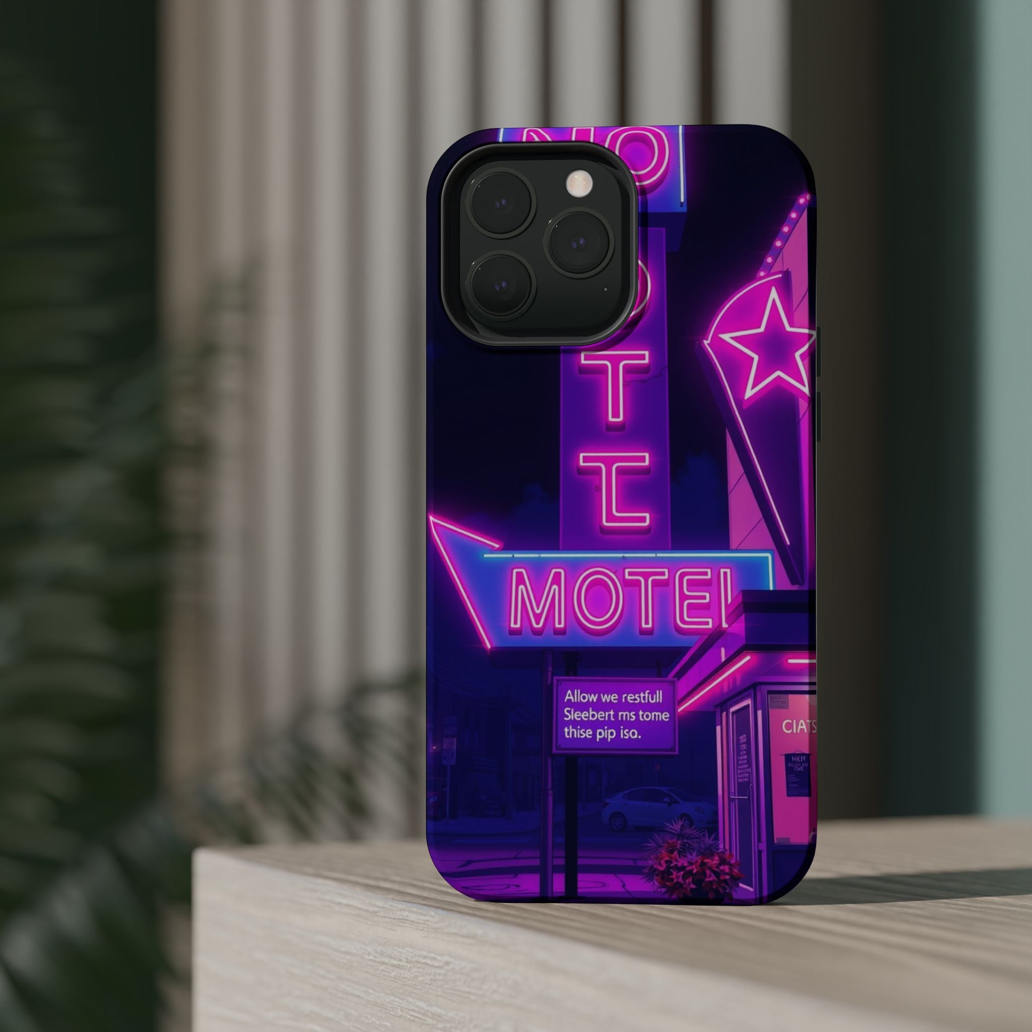 iPhone Neon Sign Motel Enchanted Art Slim Everyday Designer Case · iPhone Case