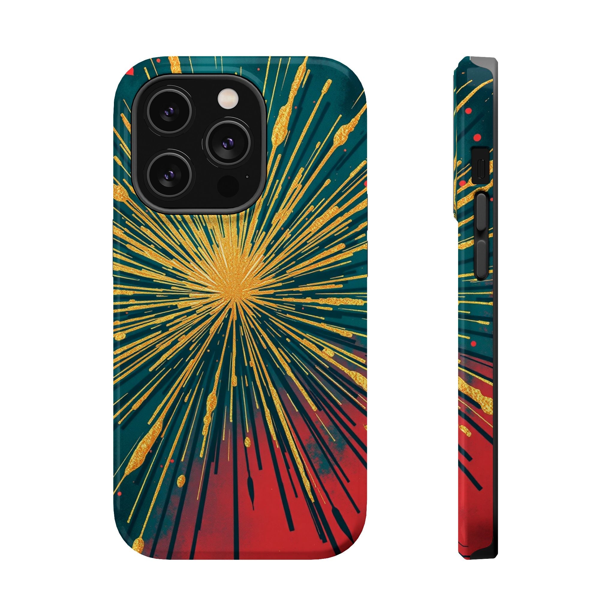iPhone Gold Foil Burst Dark Gothic Ink Slim Everyday Designer Case · iPhone Case
