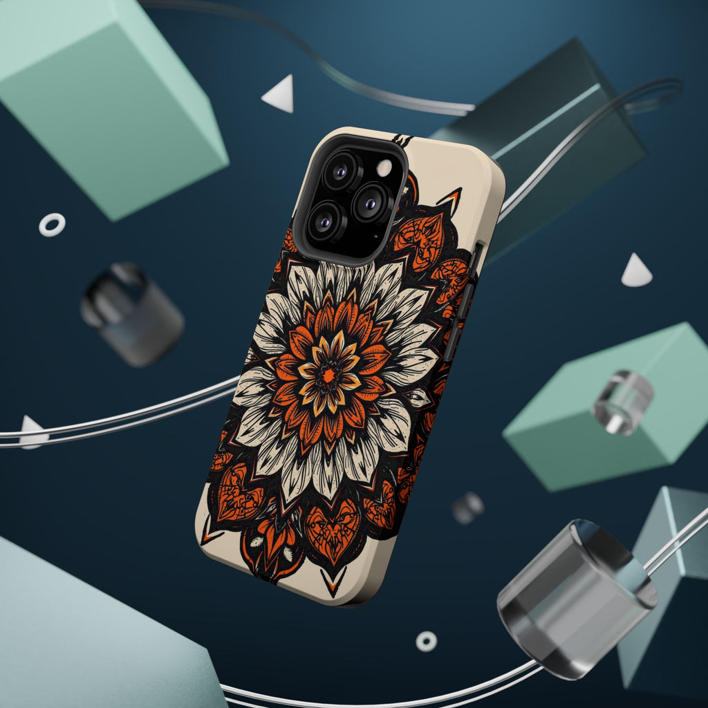 iPhone Burnt Orange And Sand Floral Mandala Slim Snap Cas Carry Case · iPhone Ca