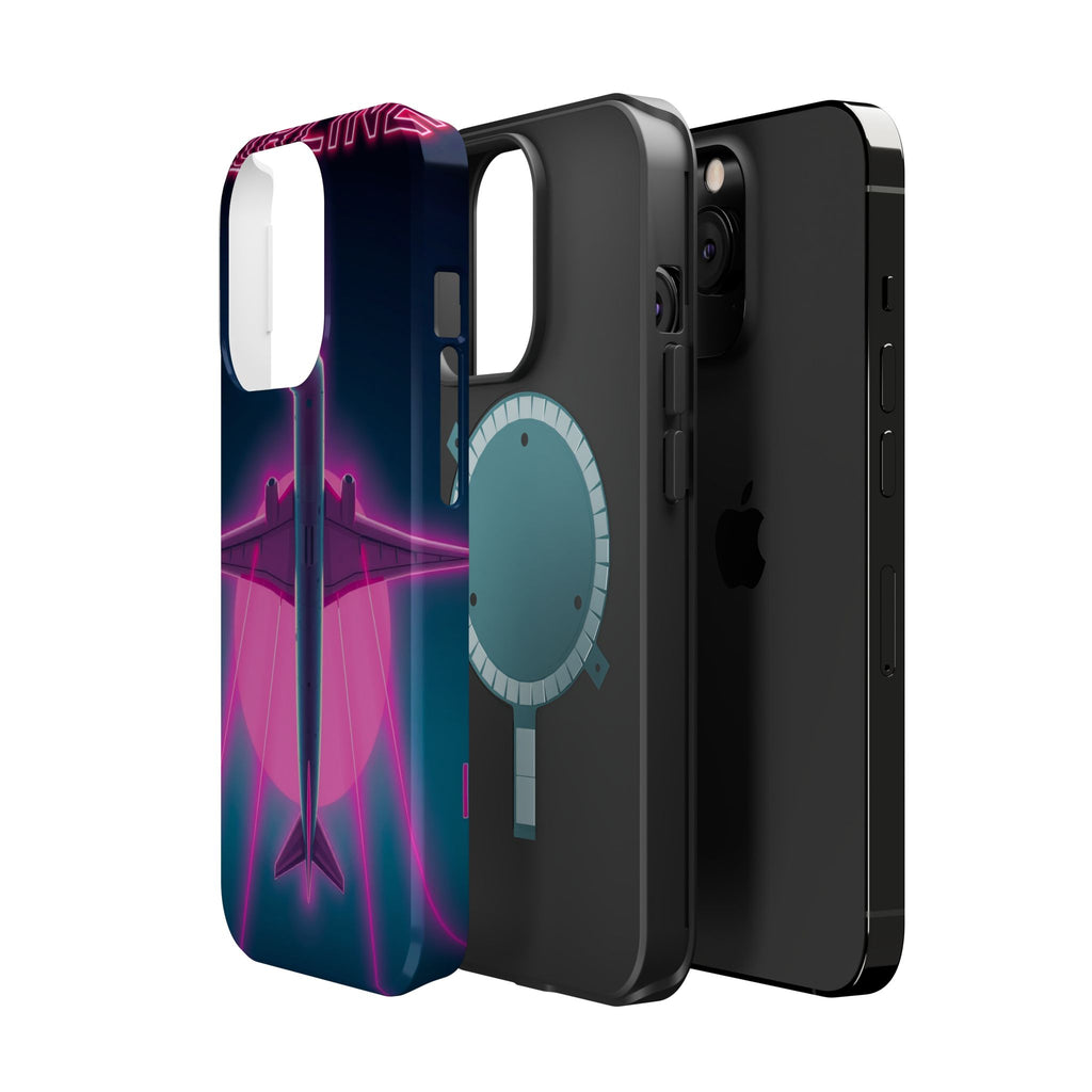 iPhone Cyan And Magenta Retro Airline Poster Slim Everyday Designer Case · iPhon