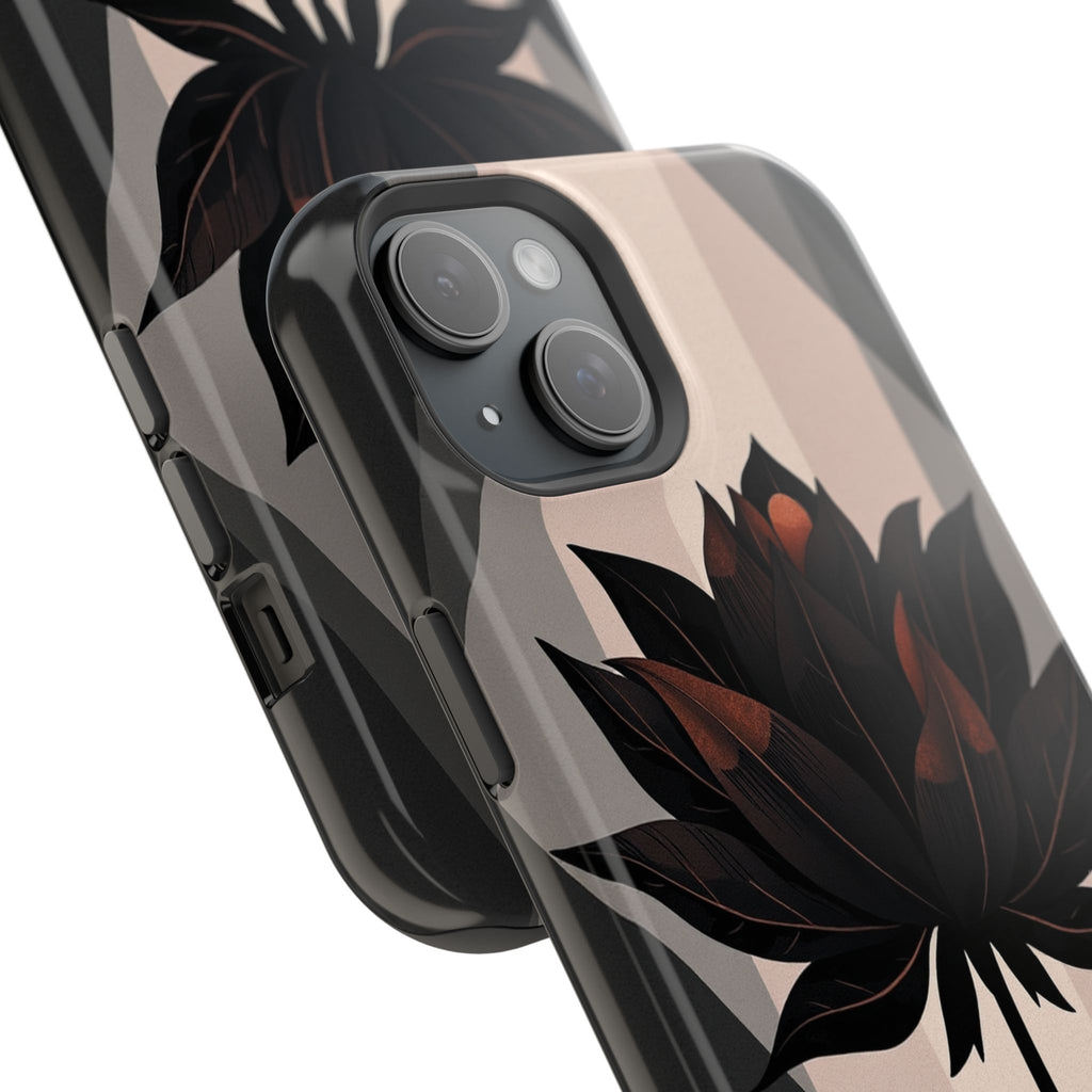 iPhone Charcoal And Copper Floral Silhouette Slim iPhone Everyday · iPhone Case