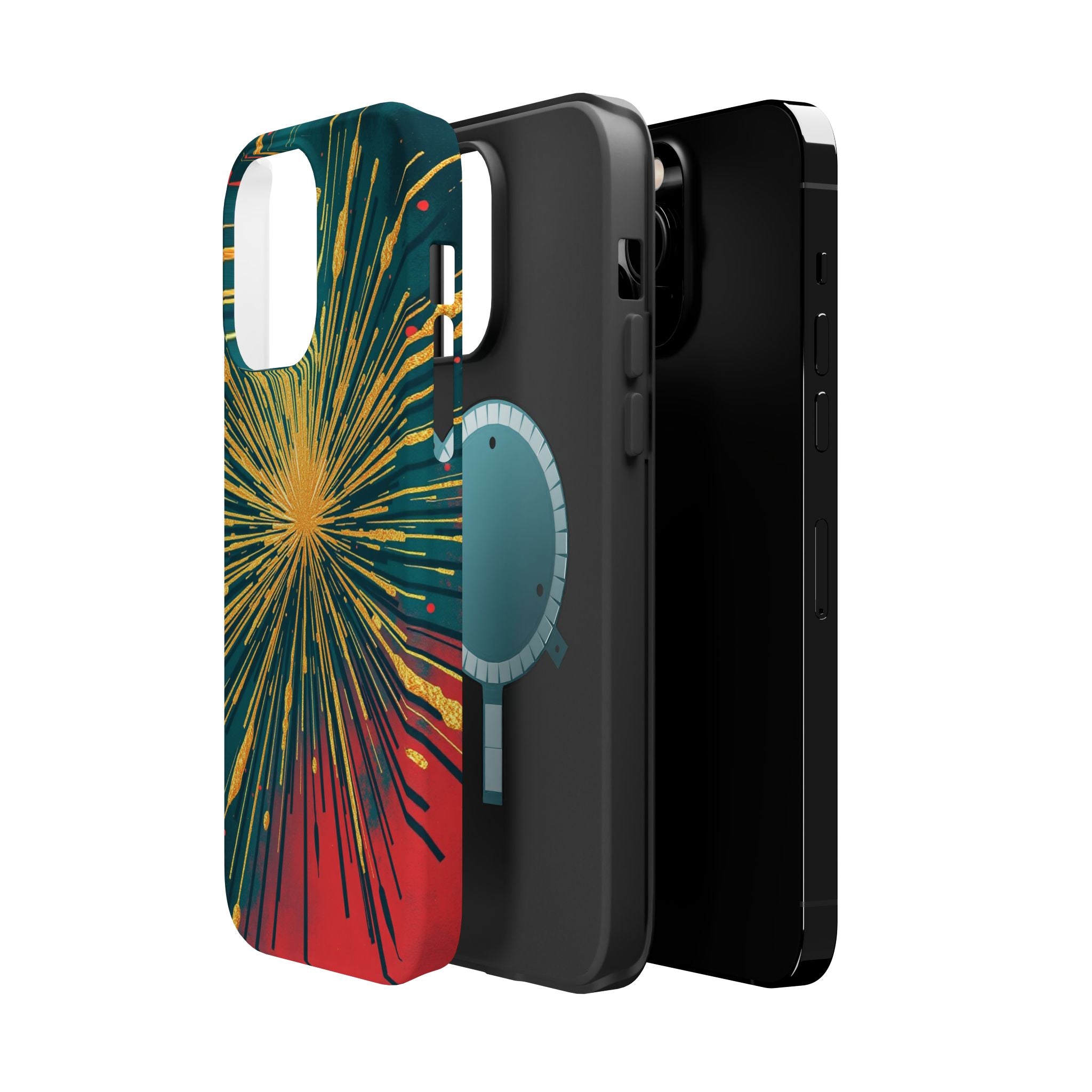 iPhone Gold Foil Burst Dark Gothic Ink Slim Everyday Designer Case · iPhone Case