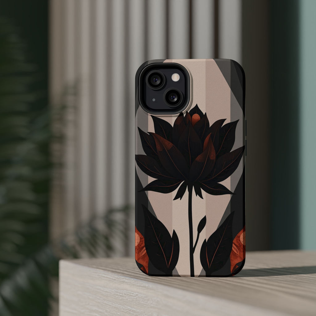 iPhone Charcoal And Copper Floral Silhouette Slim iPhone Everyday · iPhone Case