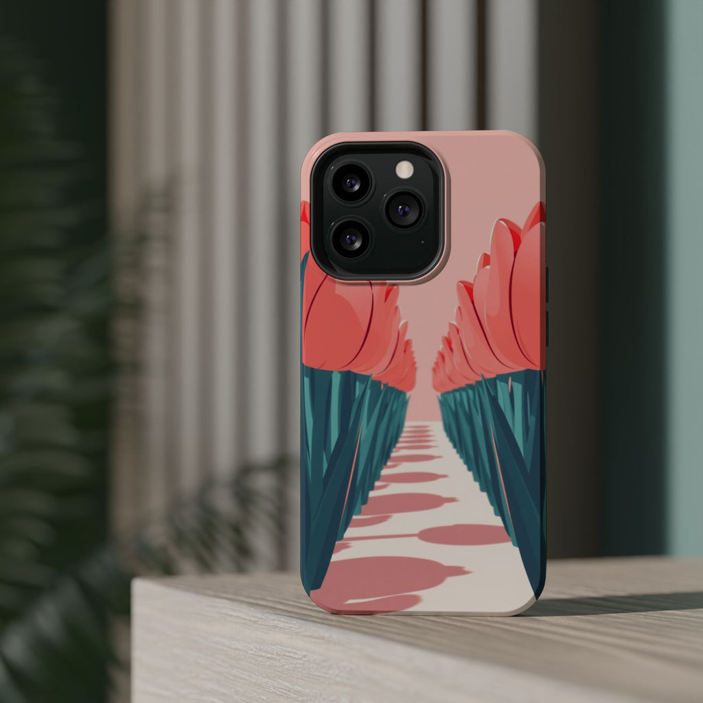 iPhone Tulip Row Pastel Kawaii Slim Everyday Designer Case · iPhone Case