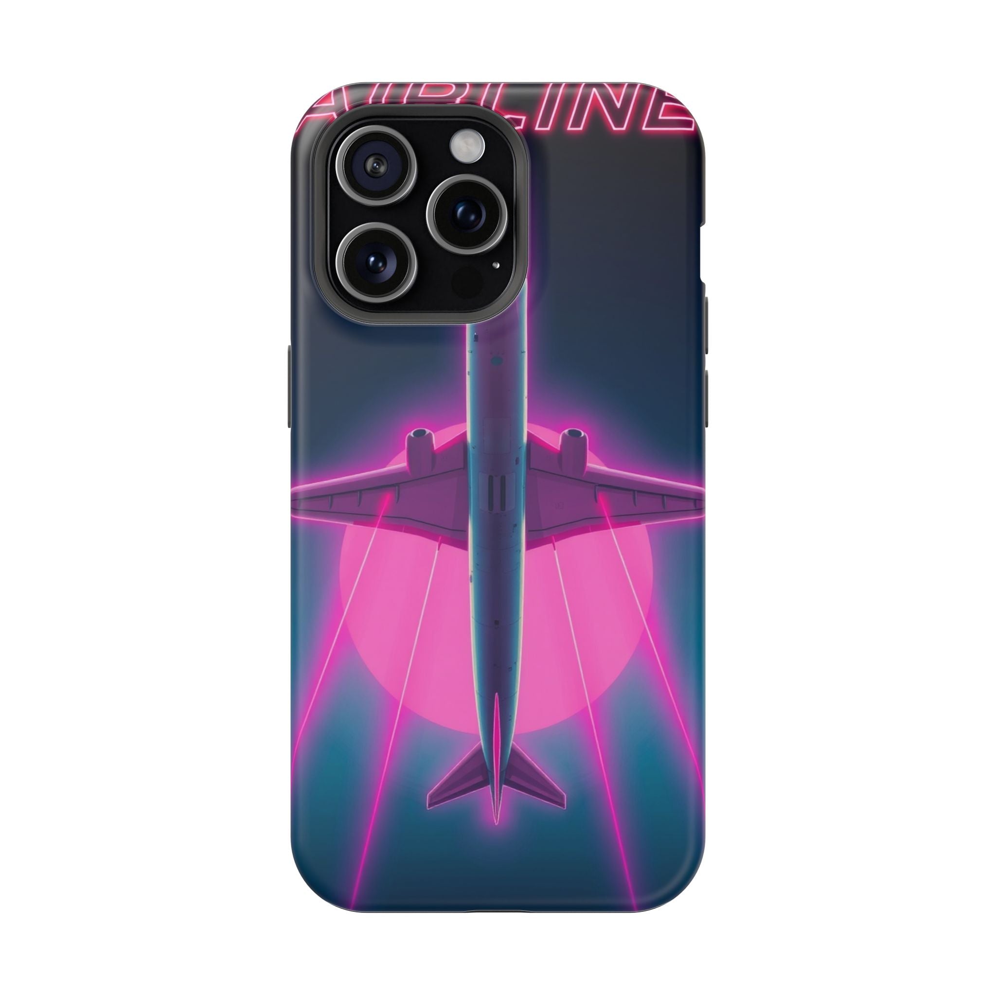 iPhone Cyan And Magenta Retro Airline Poster Slim Everyday Designer Case · iPhon