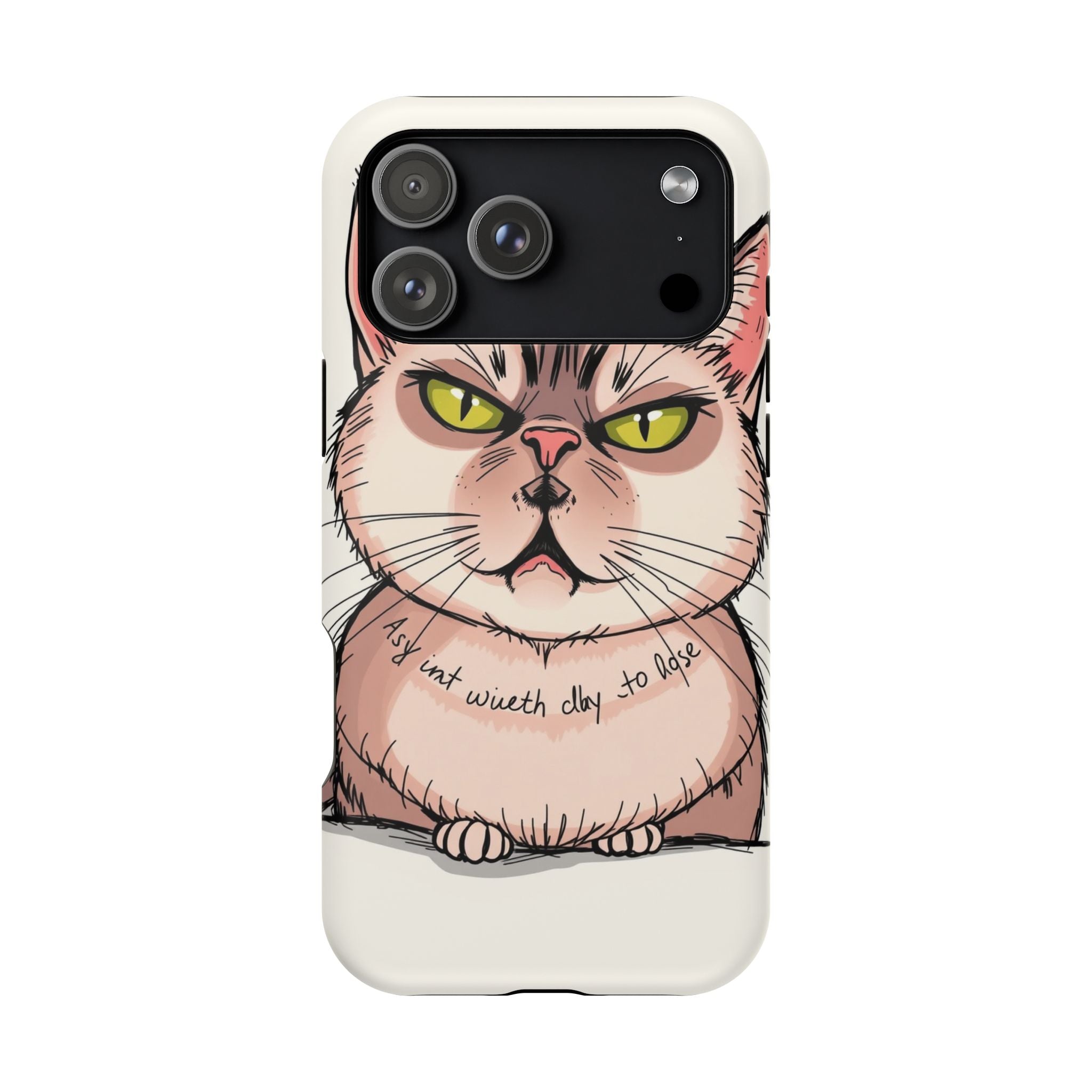 iPhone Sarcastic Cat Verdict Hand-Drawn Sketch Soft Finish Everyday Case · iPhon