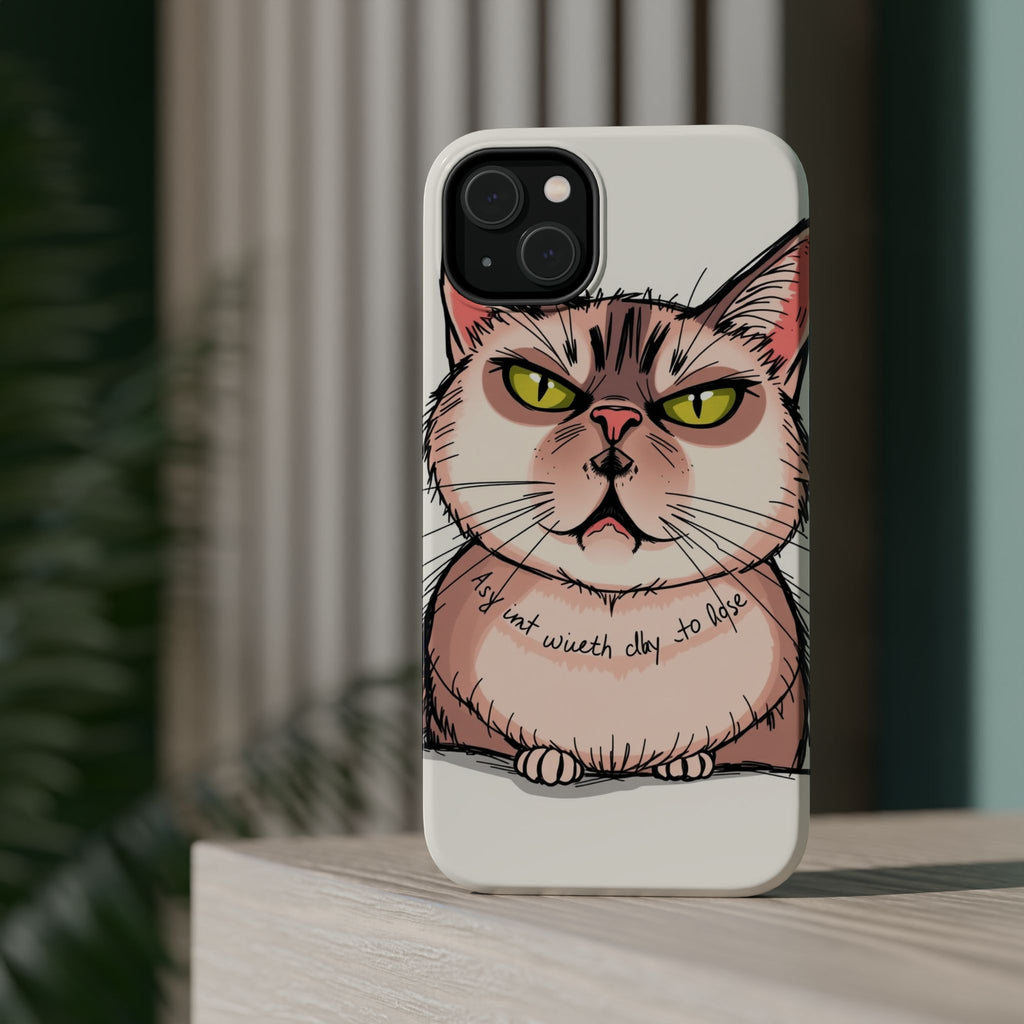 iPhone Sarcastic Cat Verdict Hand-Drawn Sketch Soft Finish Everyday Case · iPhon