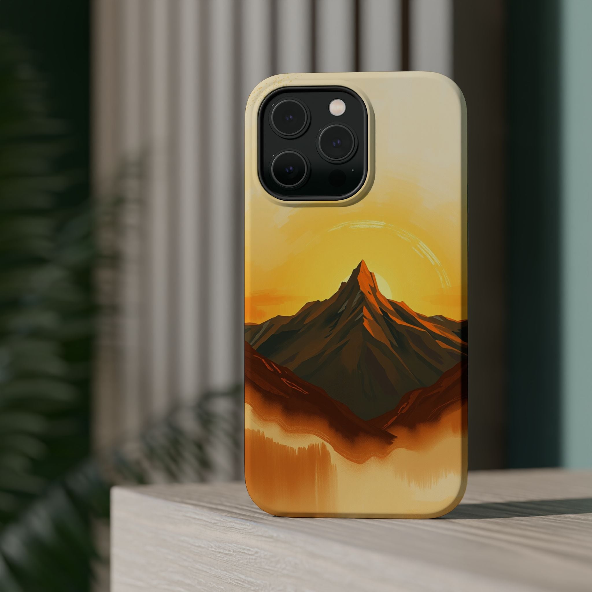 iPhone Mustard And Rust Mountain at Sunrise Slim iPhone Everyday · iPhone Case