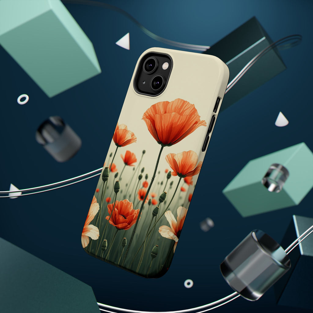 iPhone Sage And Ivory Poppy Field Bold Modern Everyday Snap Case · iPhone Case