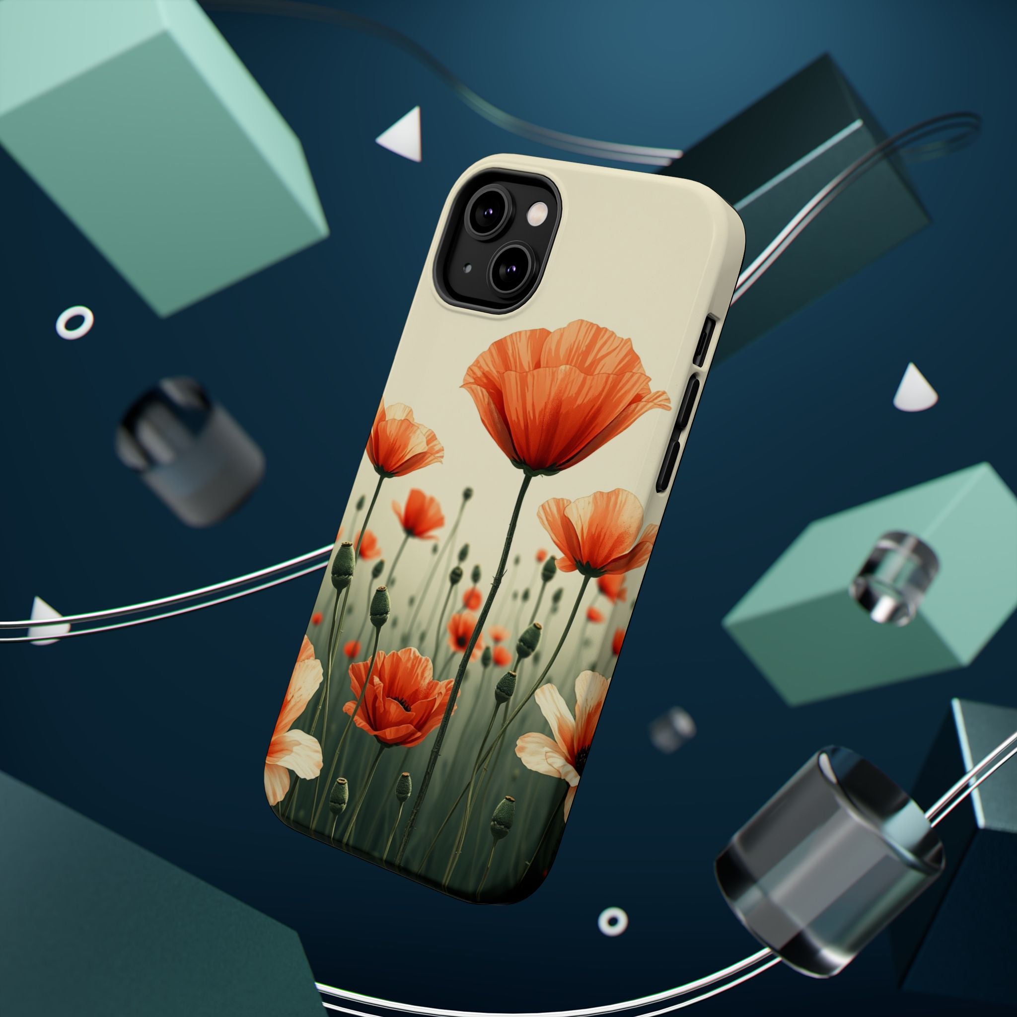iPhone Sage And Ivory Poppy Field Bold Modern Everyday Snap Case · iPhone Case