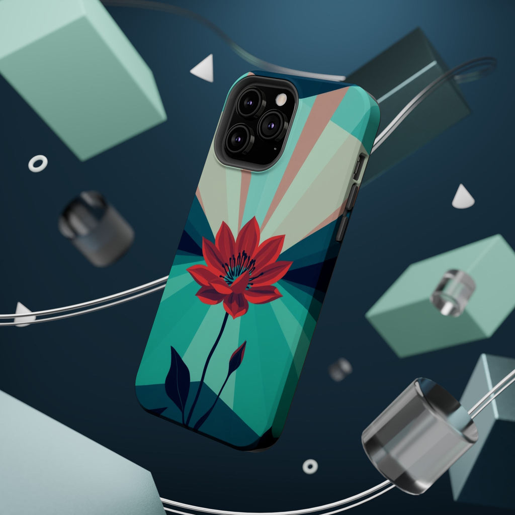 iPhone Teal And Coral Night Bloomer Slim Everyday Designer Case · iPhone Case
