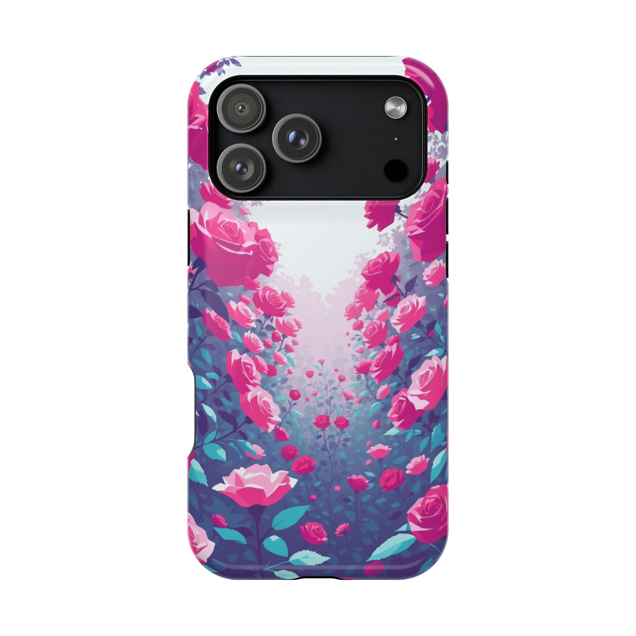 iPhone Cyan And Magenta Rose Garden Slim Everyday Designer Case · iPhone Case