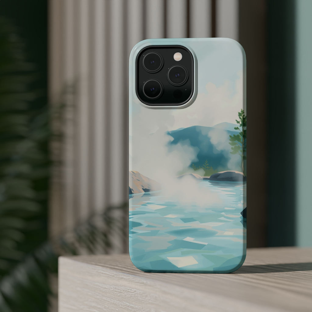 iPhone Mint And Blush Hot Spring Steam Slim Everyday Designer Case · iPhone Case