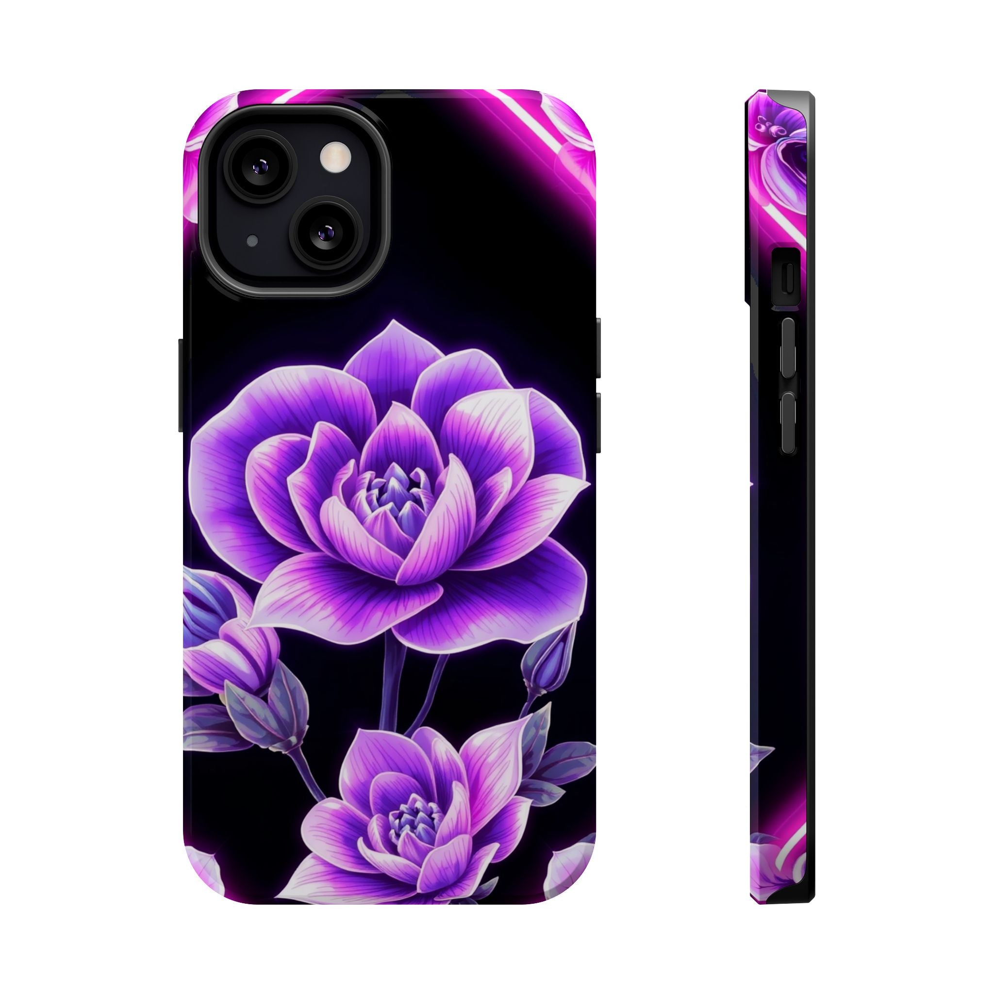 iPhone Floral Ombre Neon Cyberpunk Bold Modern Everyday Snap Case · iPhone Case