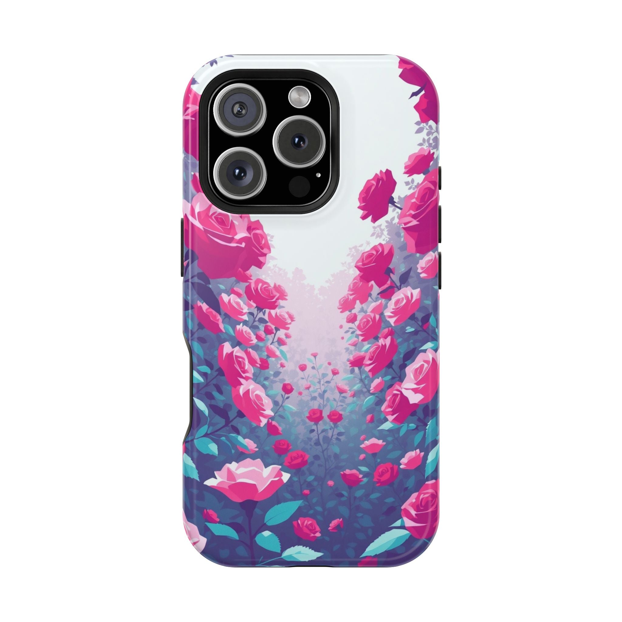 iPhone Cyan And Magenta Rose Garden Slim Everyday Designer Case · iPhone Case