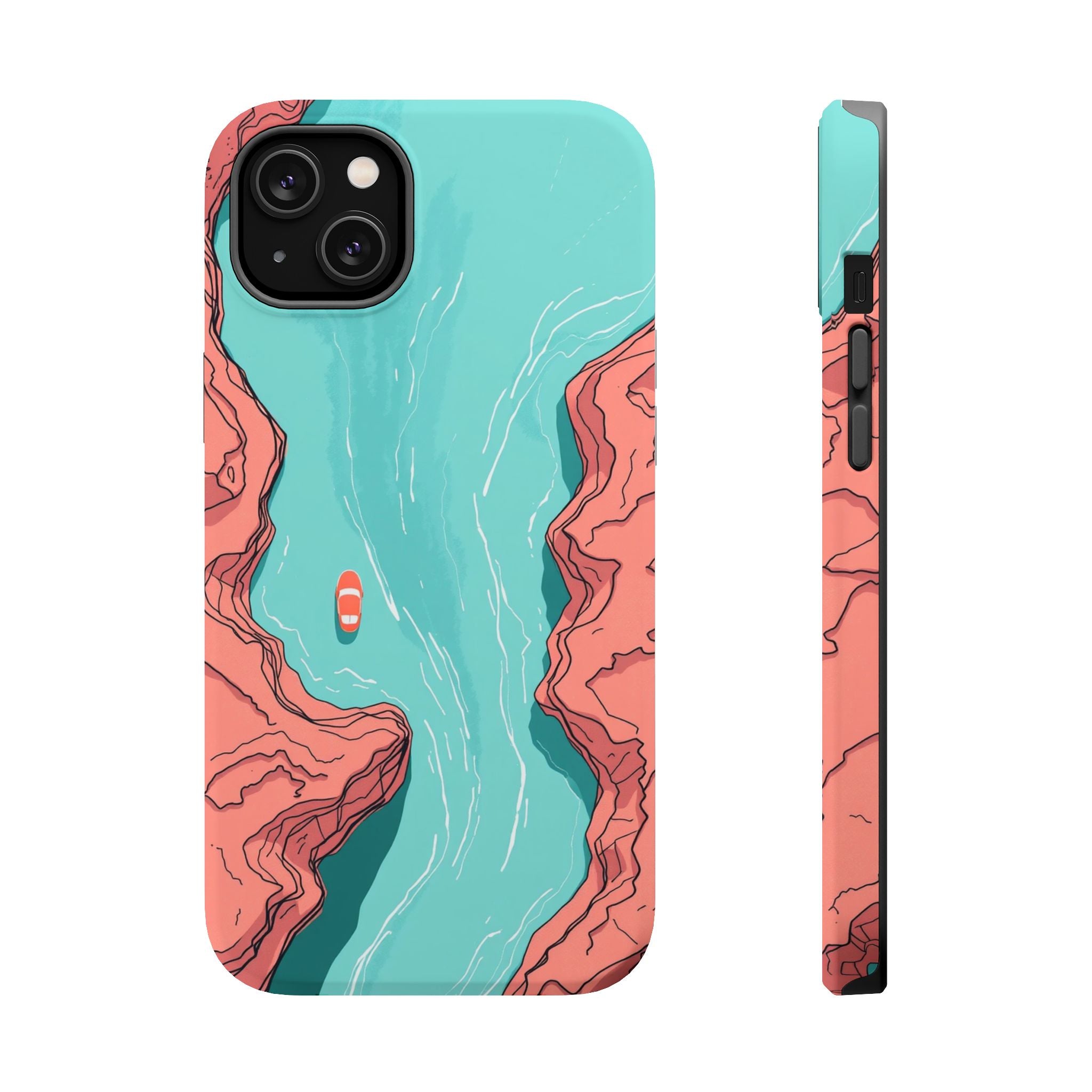 iPhone Teal And Coral River Delta Aerial Slim Everyday iPhone Designer · iPhone